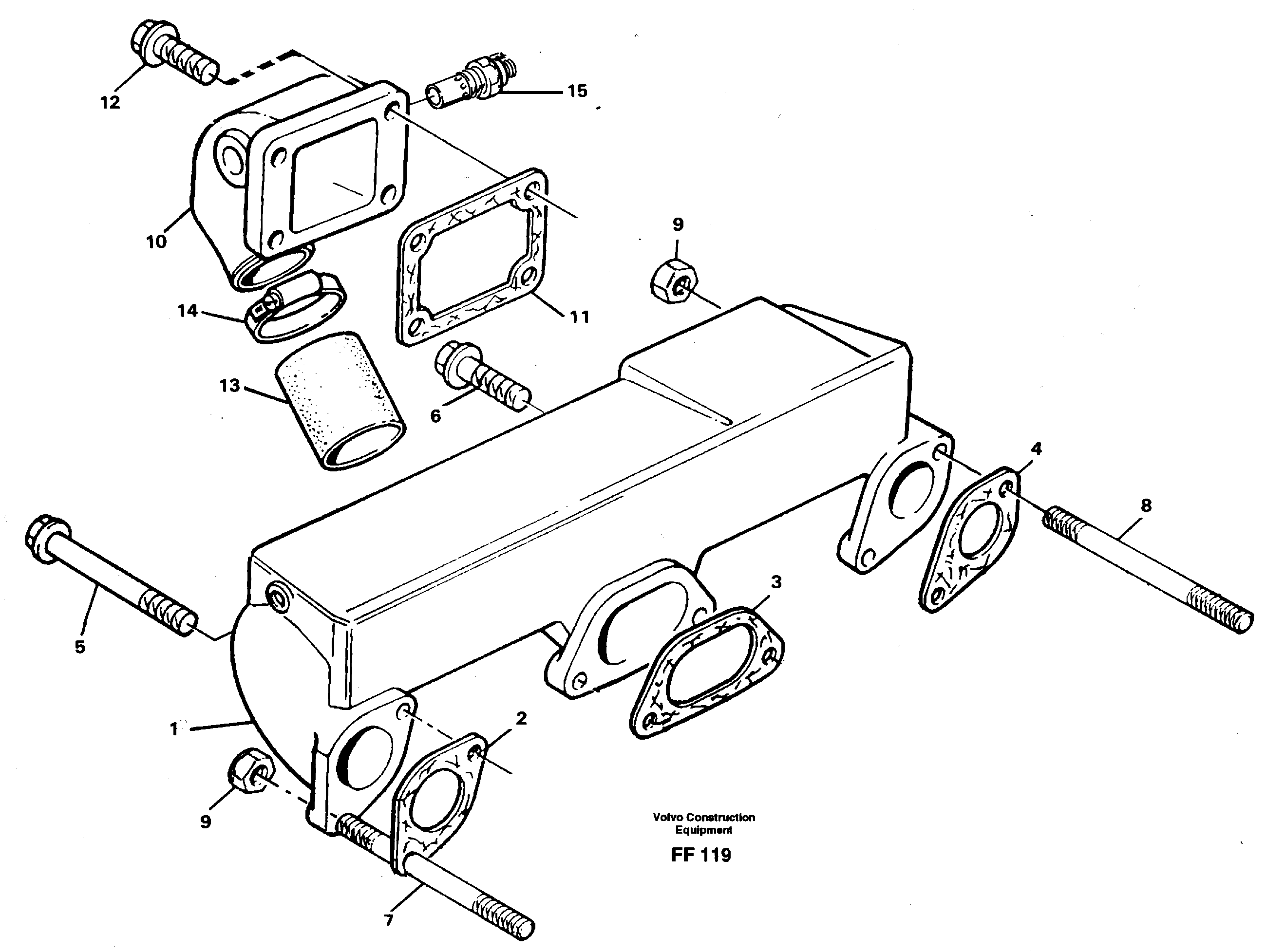 Схема запчастей Volvo EC130C - 34783 Induction manifold with fitting parts EC130C ?KERMAN ?KERMAN EC130C SER NO - 220