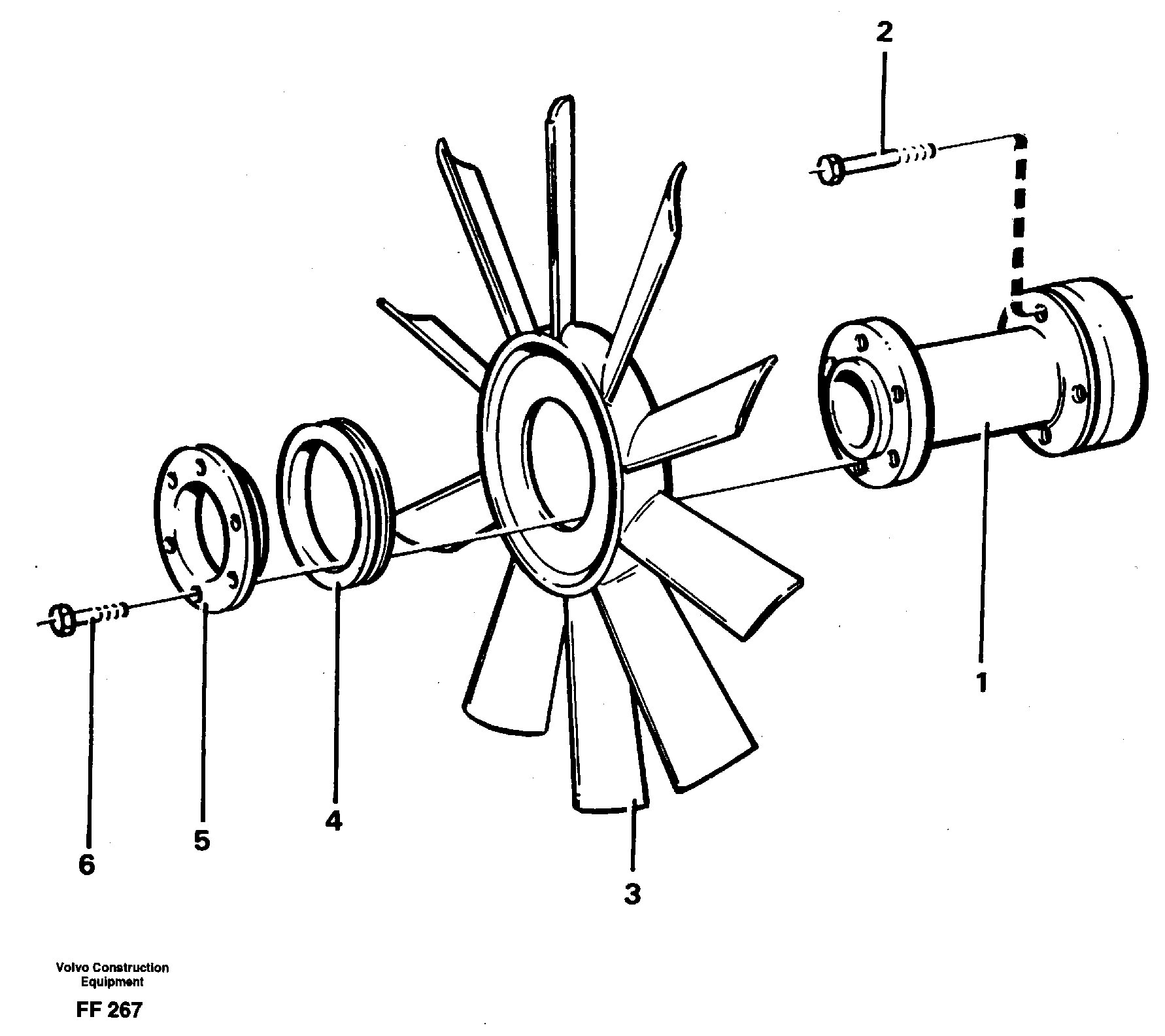 Схема запчастей Volvo EC130C - 27854 Fan EC130C ?KERMAN ?KERMAN EC130C SER NO - 220