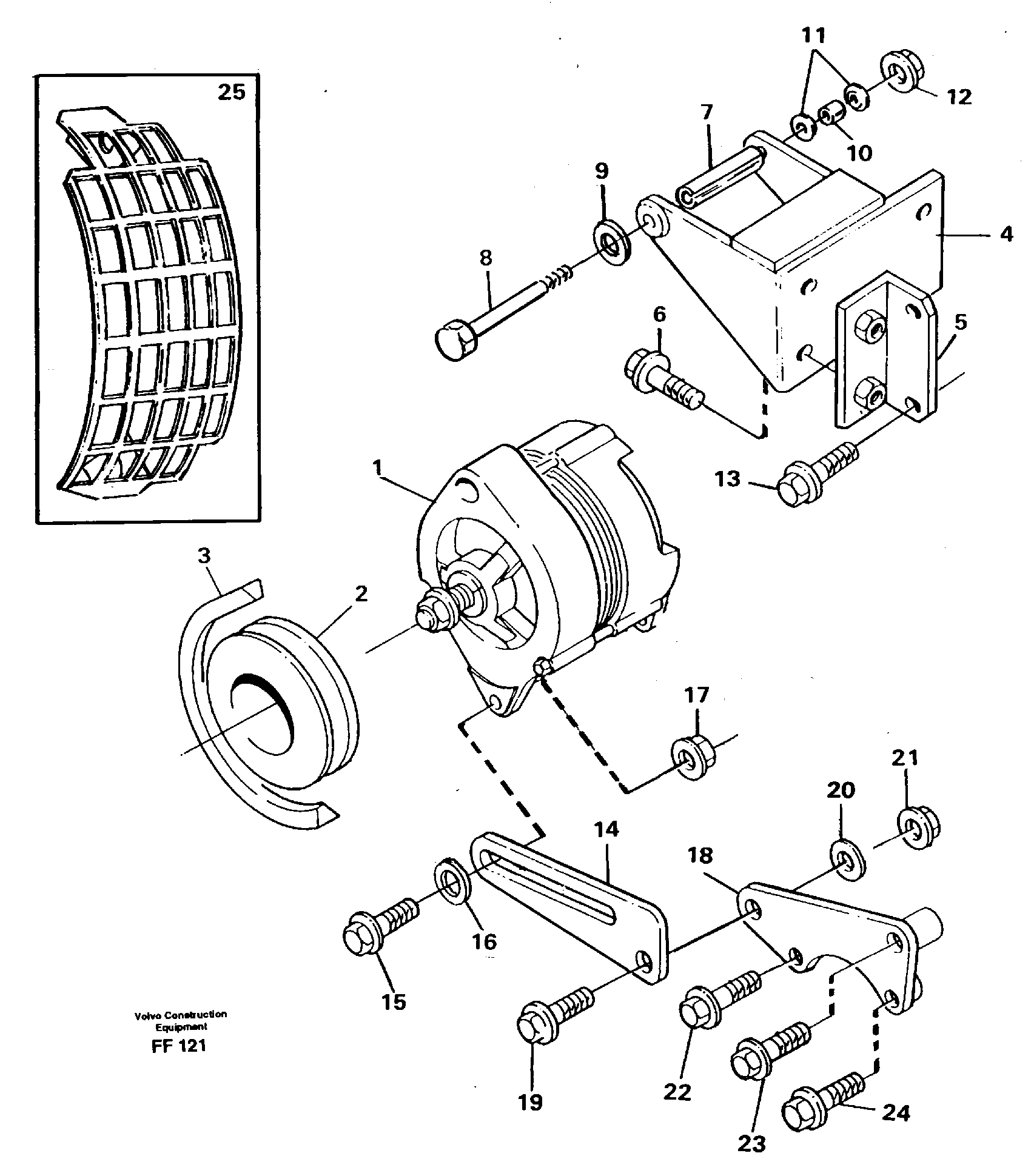 Схема запчастей Volvo EC130C - 100813 Alternator, assembly EC130C ?KERMAN ?KERMAN EC130C SER NO - 220