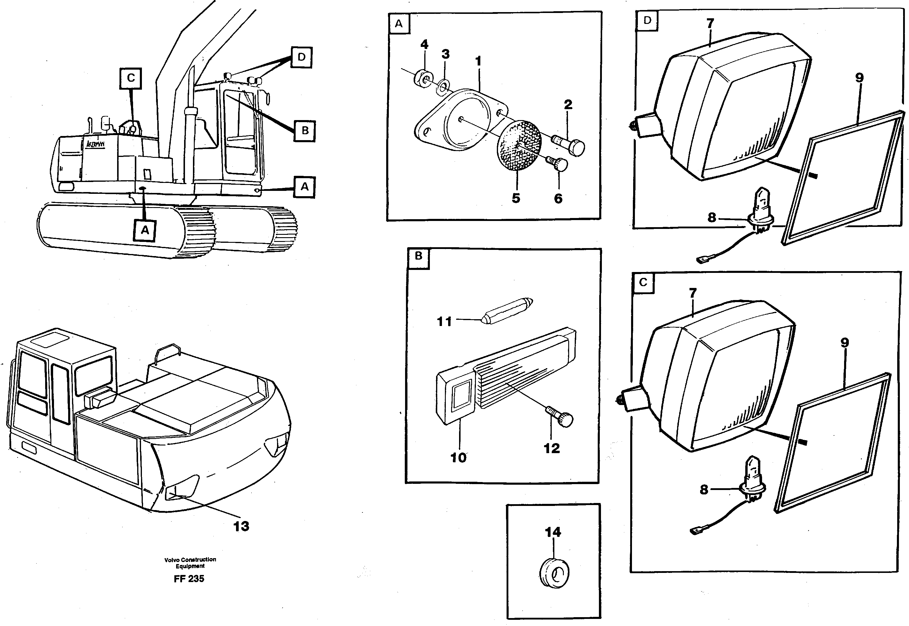 Схема запчастей Volvo EC130C - 31481 Lighting, front EC130C ?KERMAN ?KERMAN EC130C SER NO - 220