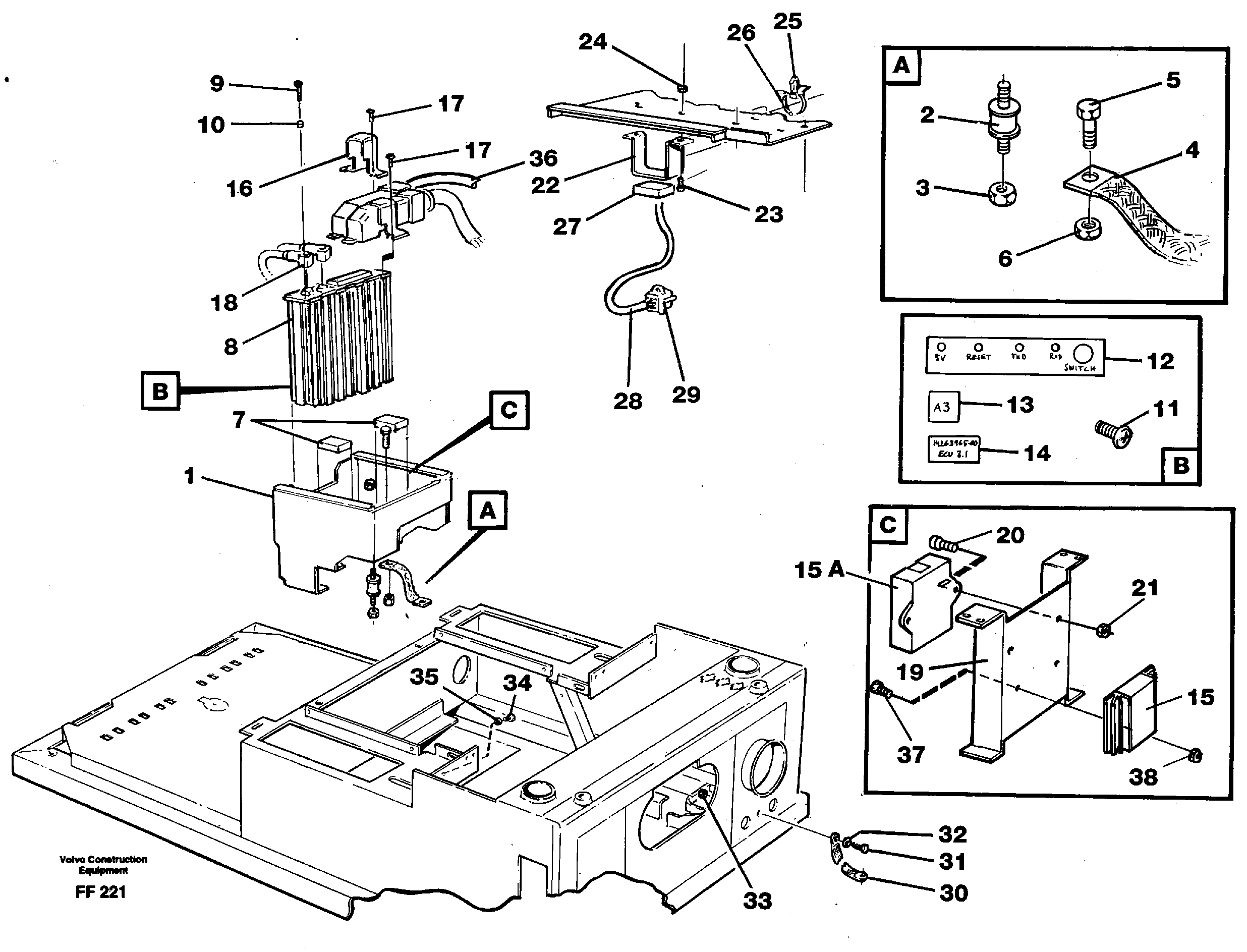 Схема запчастей Volvo EC130C - 1706 Electric installation in cab floor EC130C ?KERMAN ?KERMAN EC130C SER NO - 220