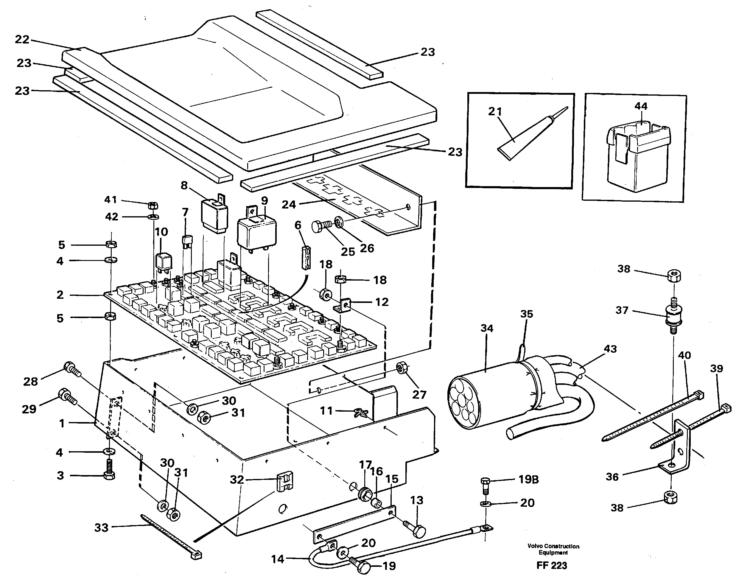 Схема запчастей Volvo EC130C - 625 Electrical distribution box EC130C ?KERMAN ?KERMAN EC130C SER NO - 220