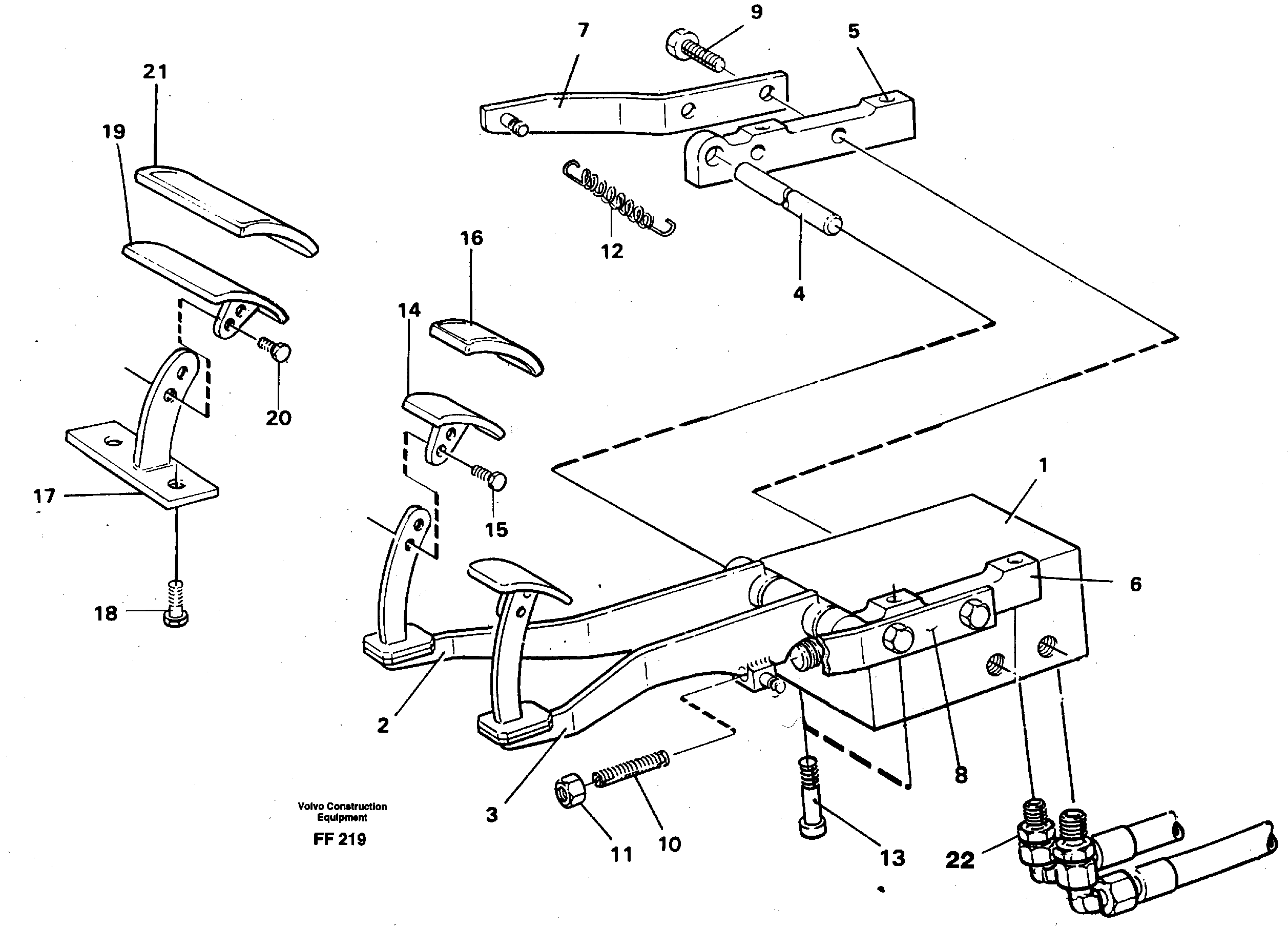 Схема запчастей Volvo EC130C - 631 Pedal valve and foot rest EC130C ?KERMAN ?KERMAN EC130C SER NO - 220