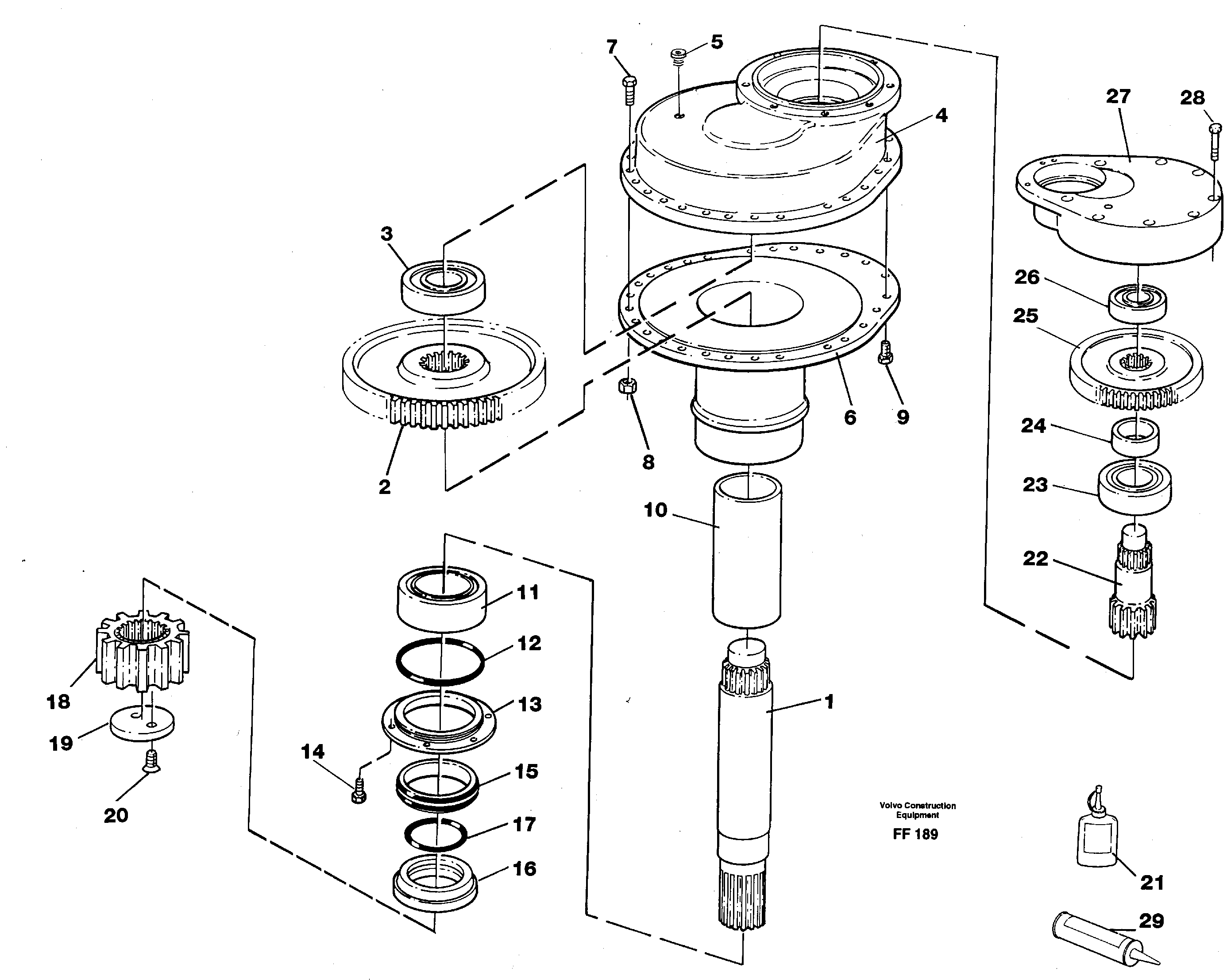 Схема запчастей Volvo EC130C - 14775 Swing gearbox EC130C ?KERMAN ?KERMAN EC130C SER NO - 220