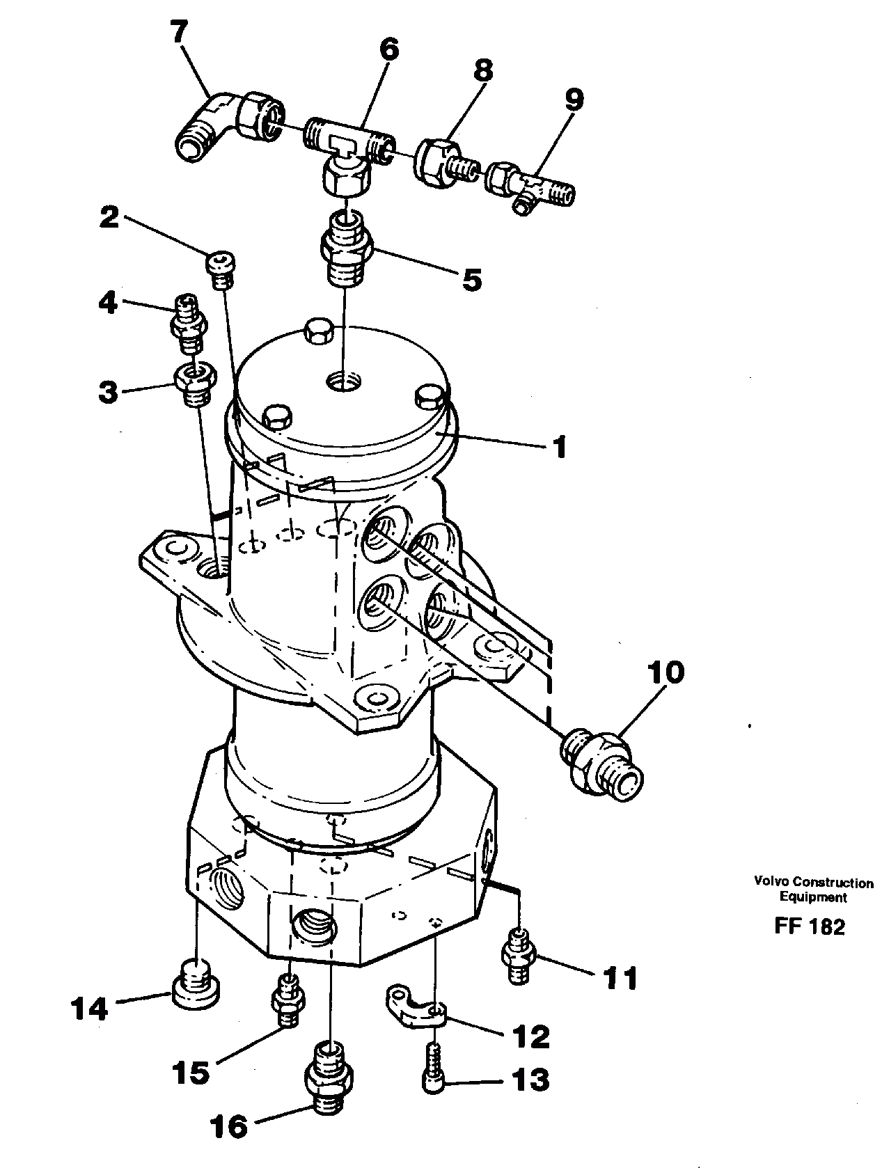 Схема запчастей Volvo EC130C - 2401 Centre passage incl. connections EC130C ?KERMAN ?KERMAN EC130C SER NO - 220