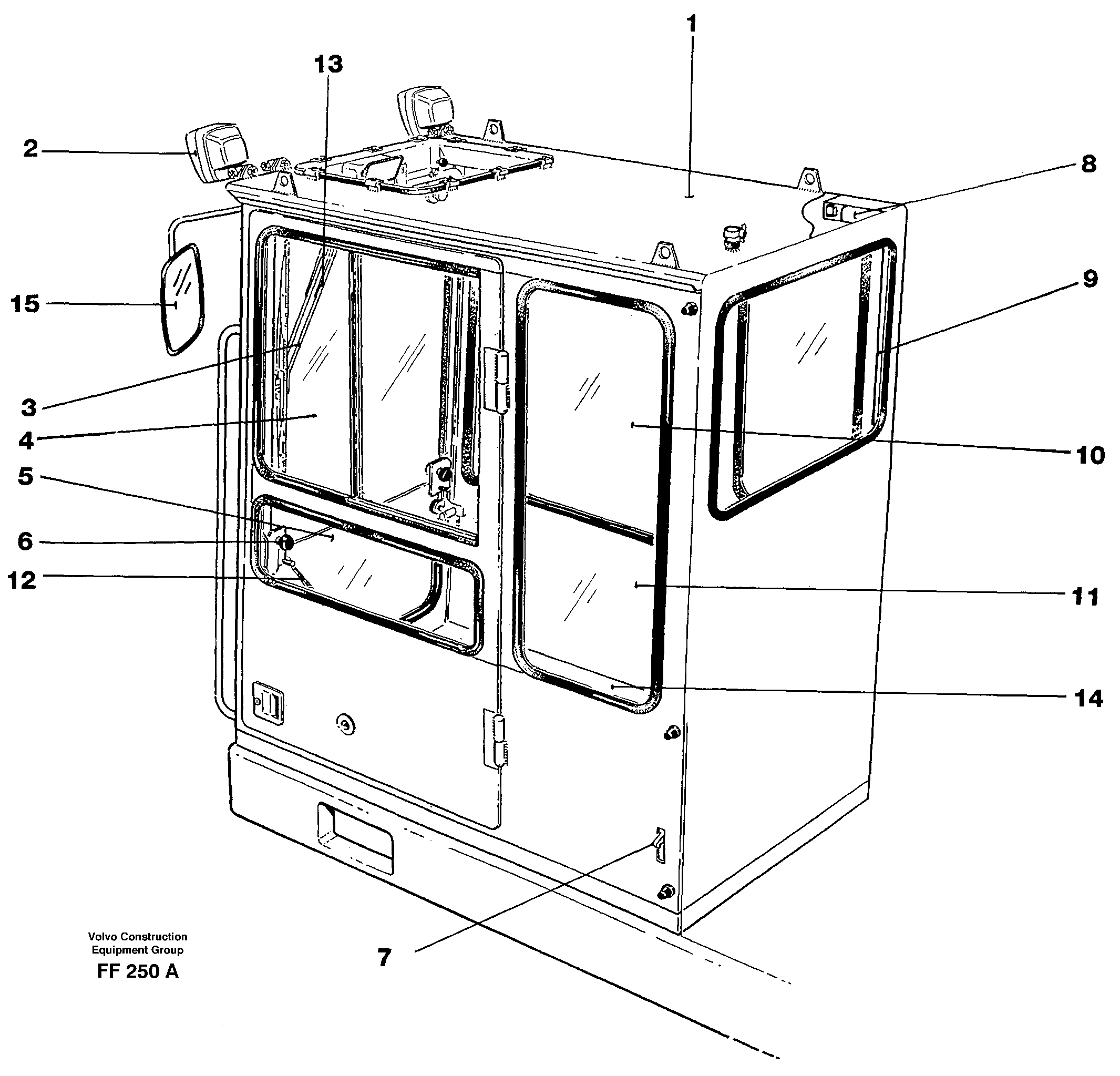 Схема запчастей Volvo EC130C - 31498 Operators cab EC130C ?KERMAN ?KERMAN EC130C SER NO - 220