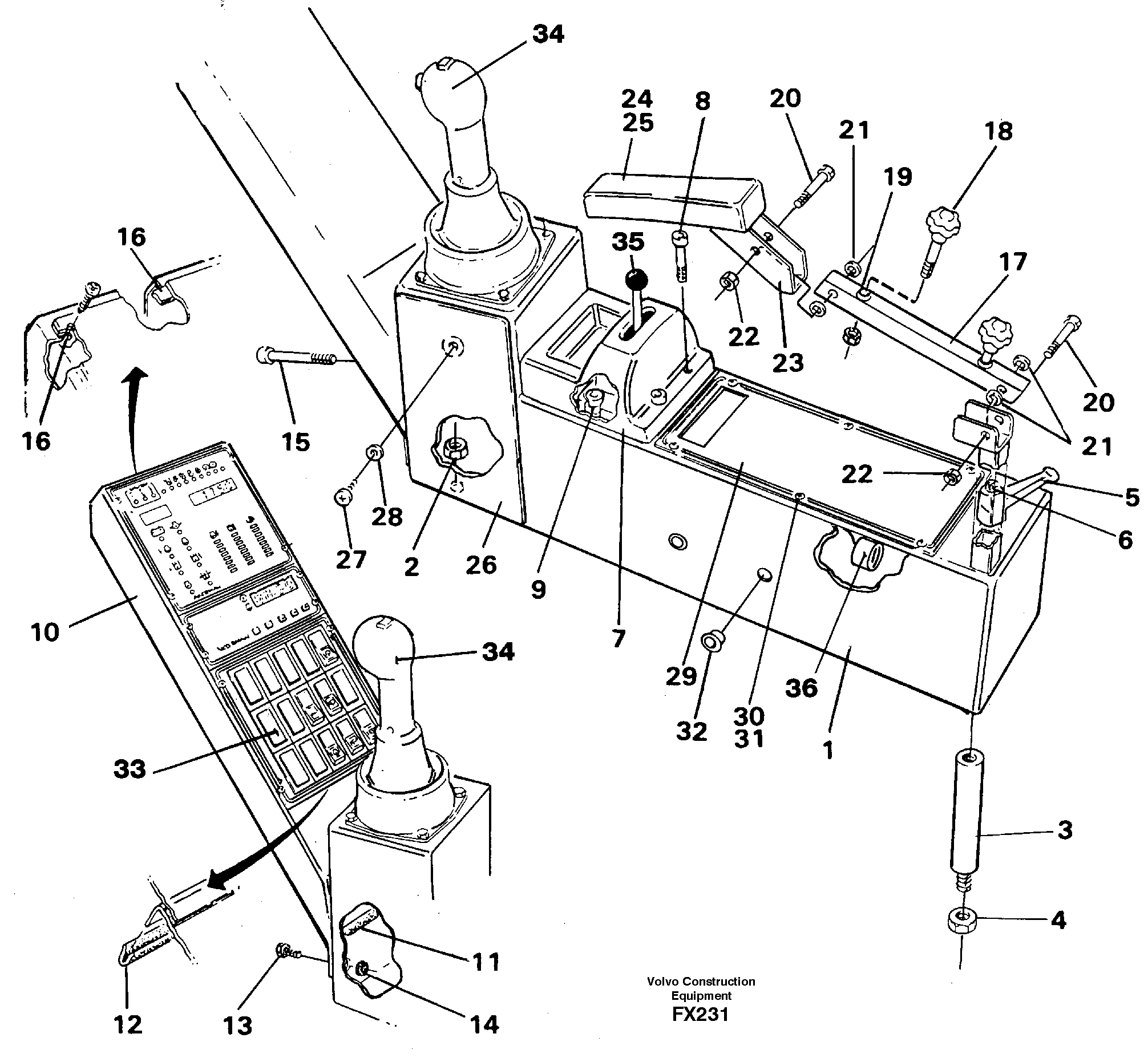 Схема запчастей Volvo EC130C - 28164 Side panel right EC130C SER NO 221-