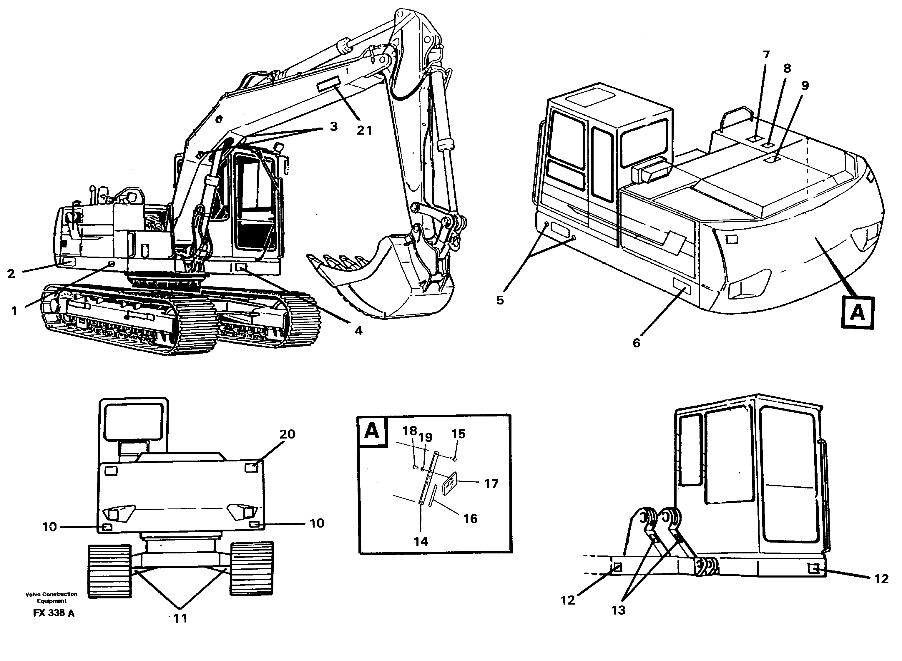 Схема запчастей Volvo EC130C - 28168 Sign plates and transfer,outer location EC130C SER NO 221-