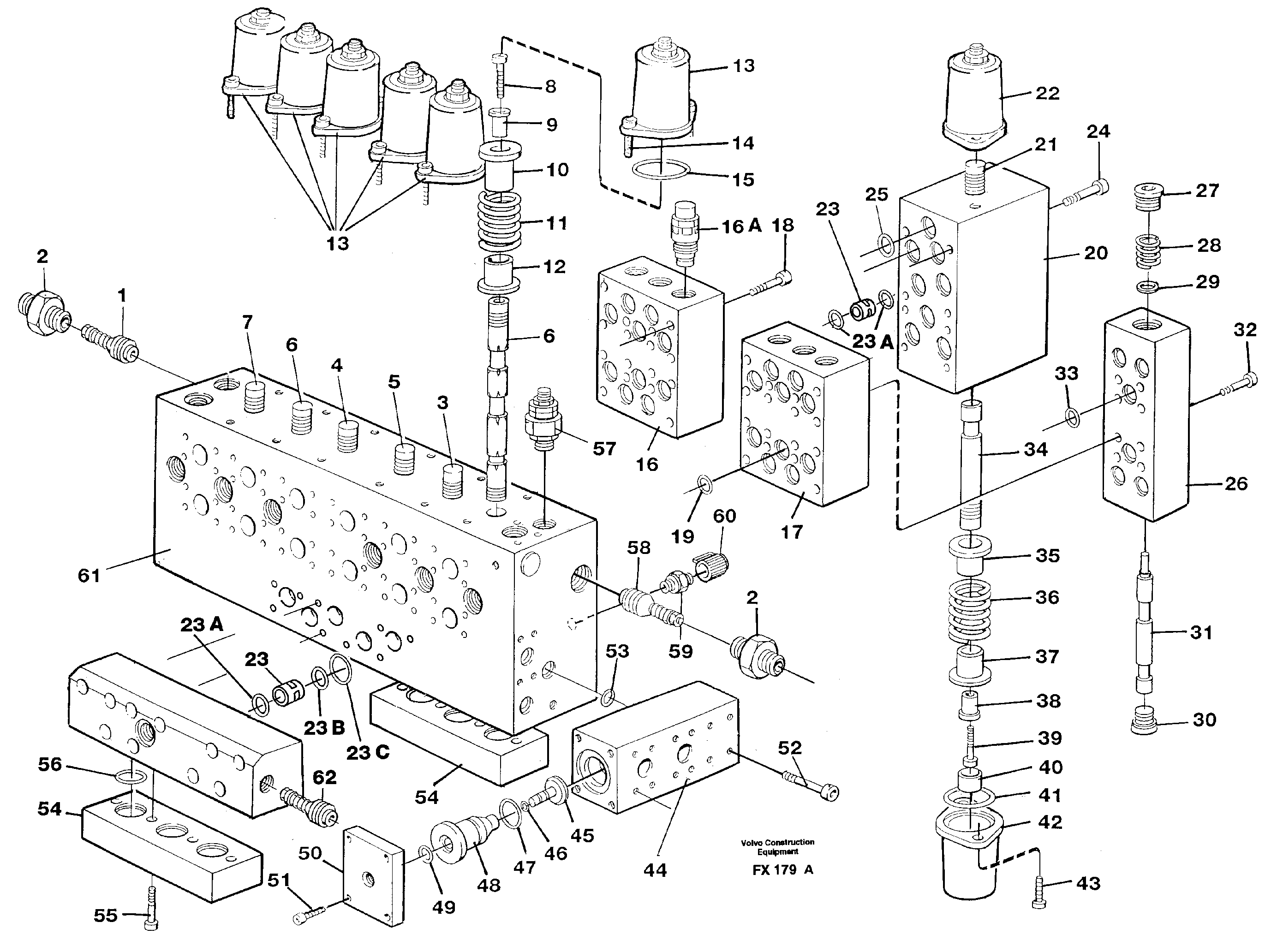 Схема запчастей Volvo EC130C - 106279 Main valve assembly, valves EC130C SER NO 221-