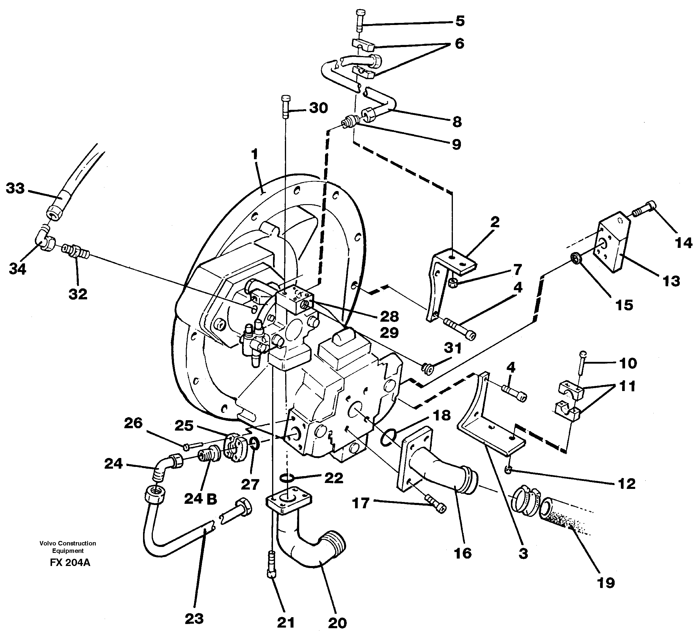 Схема запчастей Volvo EC130C - 90139 Pump installation EC130C SER NO 221-