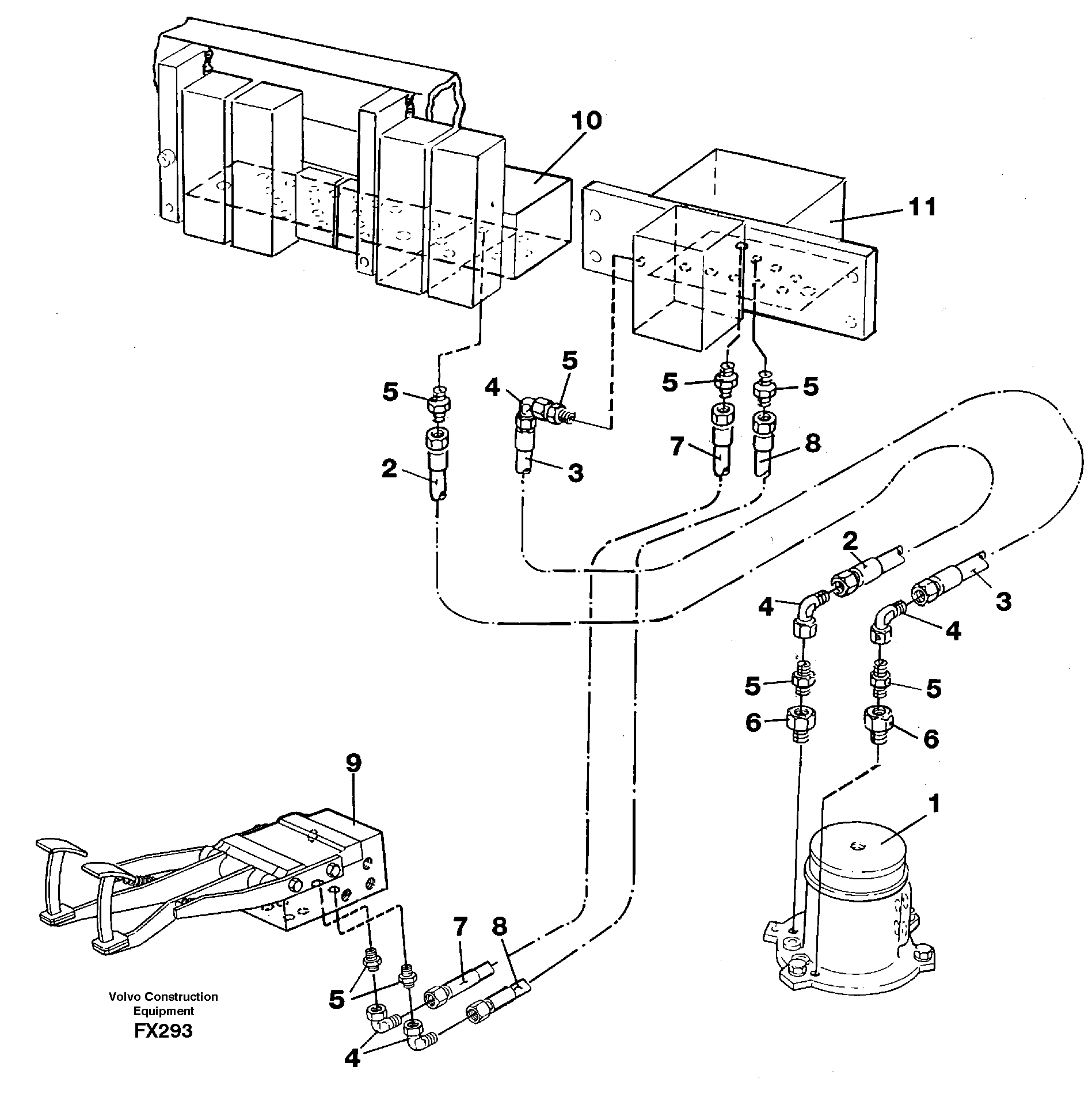 Схема запчастей Volvo EC130C - 12040 Servo hyraulics, travel brake, high speed travel EC130C SER NO 221-