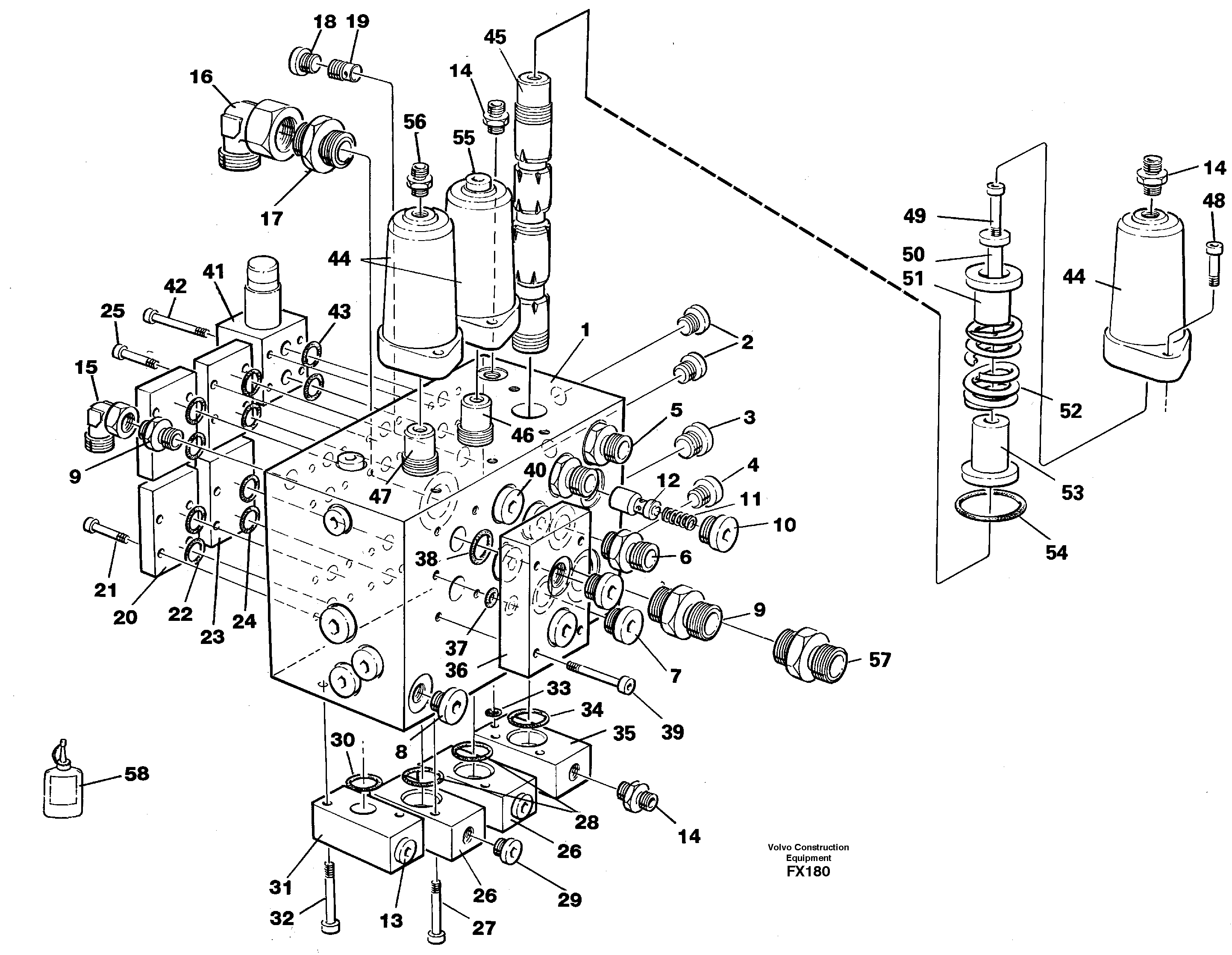 Схема запчастей Volvo EC130C - 53524 Slew valve assembly EC130C SER NO 221-