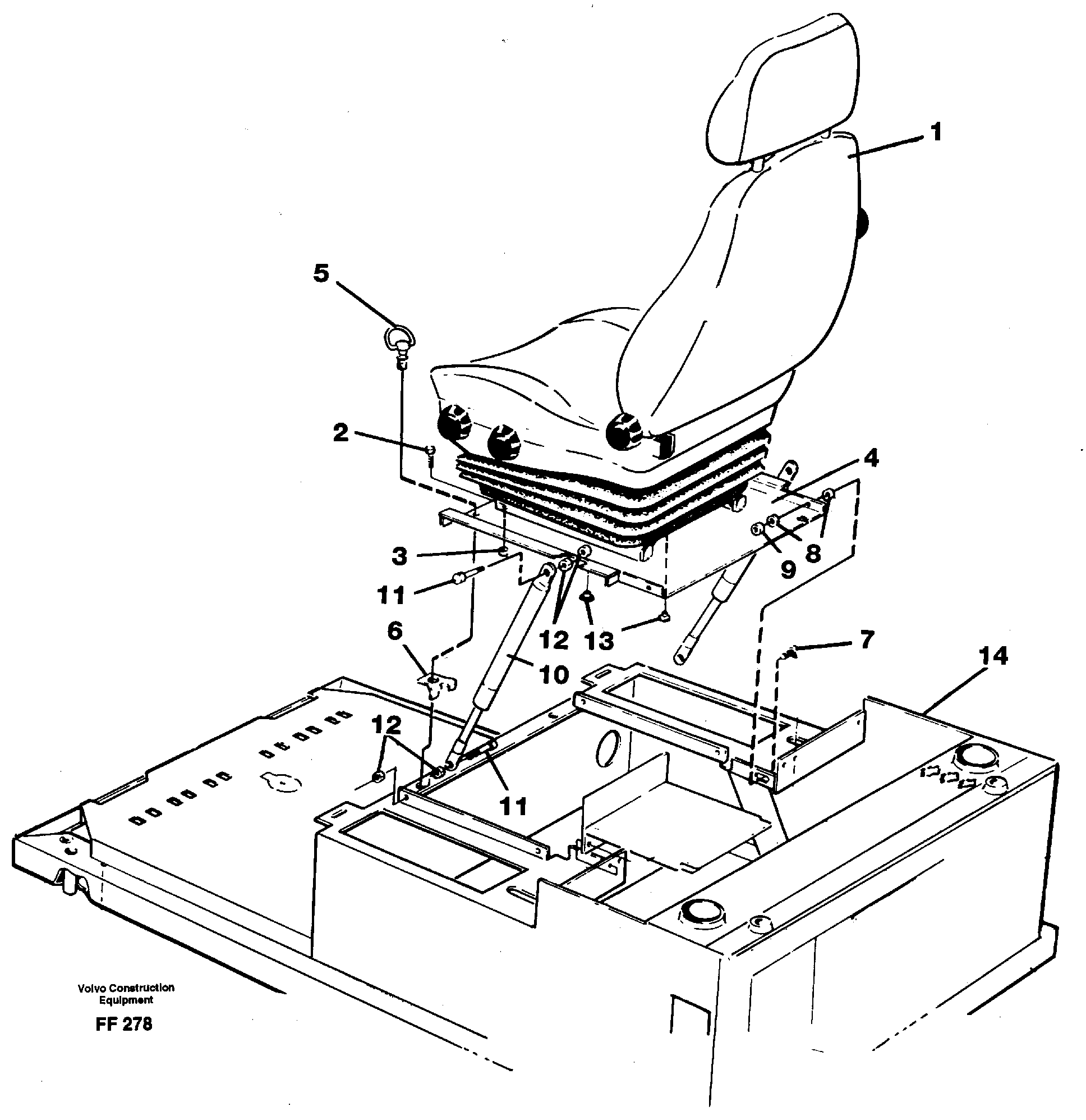 Схема запчастей Volvo EC130C - 1770 Operator seat with fitting parts EC130C ?KERMAN ?KERMAN EC130C SER NO - 220