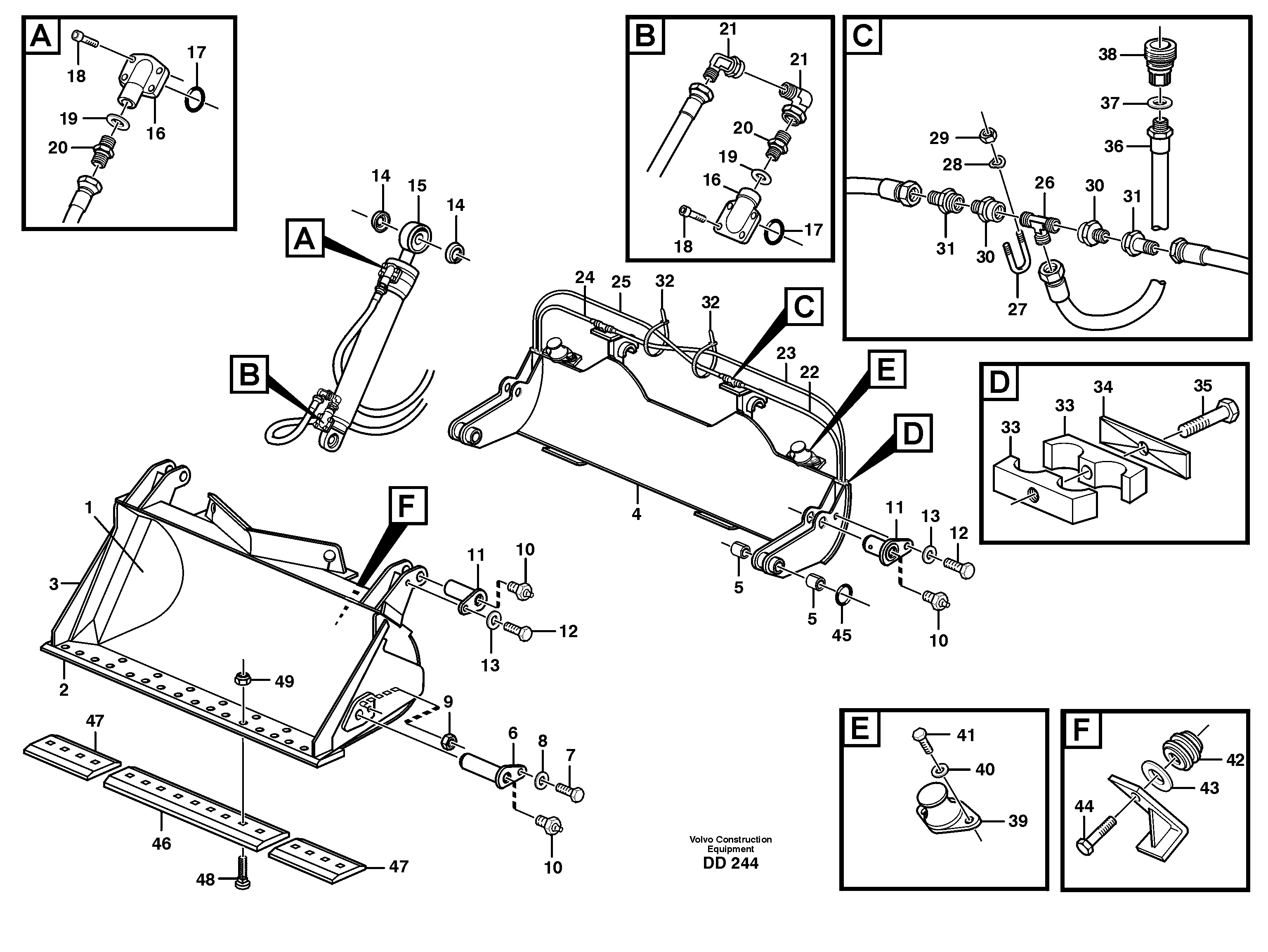 Схема запчастей Volvo EC130C - 37590 High-tipping bucket ATTACHMENTS ATTACHMENTS BUCKETS