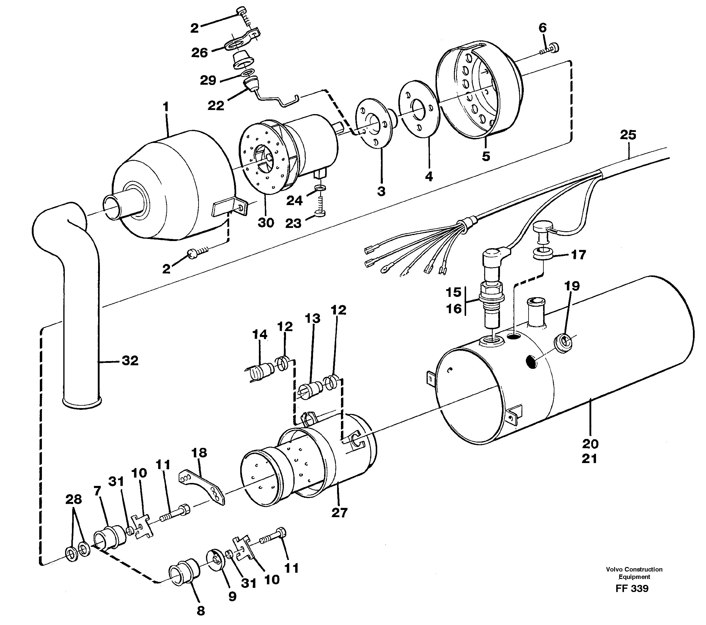 Схема запчастей Volvo EC130C - 29592 Diesel heater EC130C ?KERMAN ?KERMAN EC130C SER NO - 220