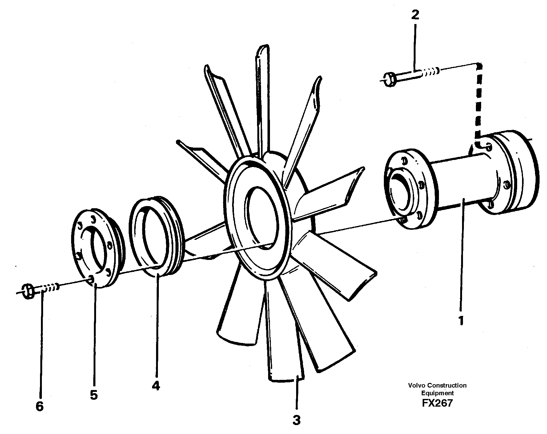 Схема запчастей Volvo EC130C - 27858 Fan EC130C SER NO 221-