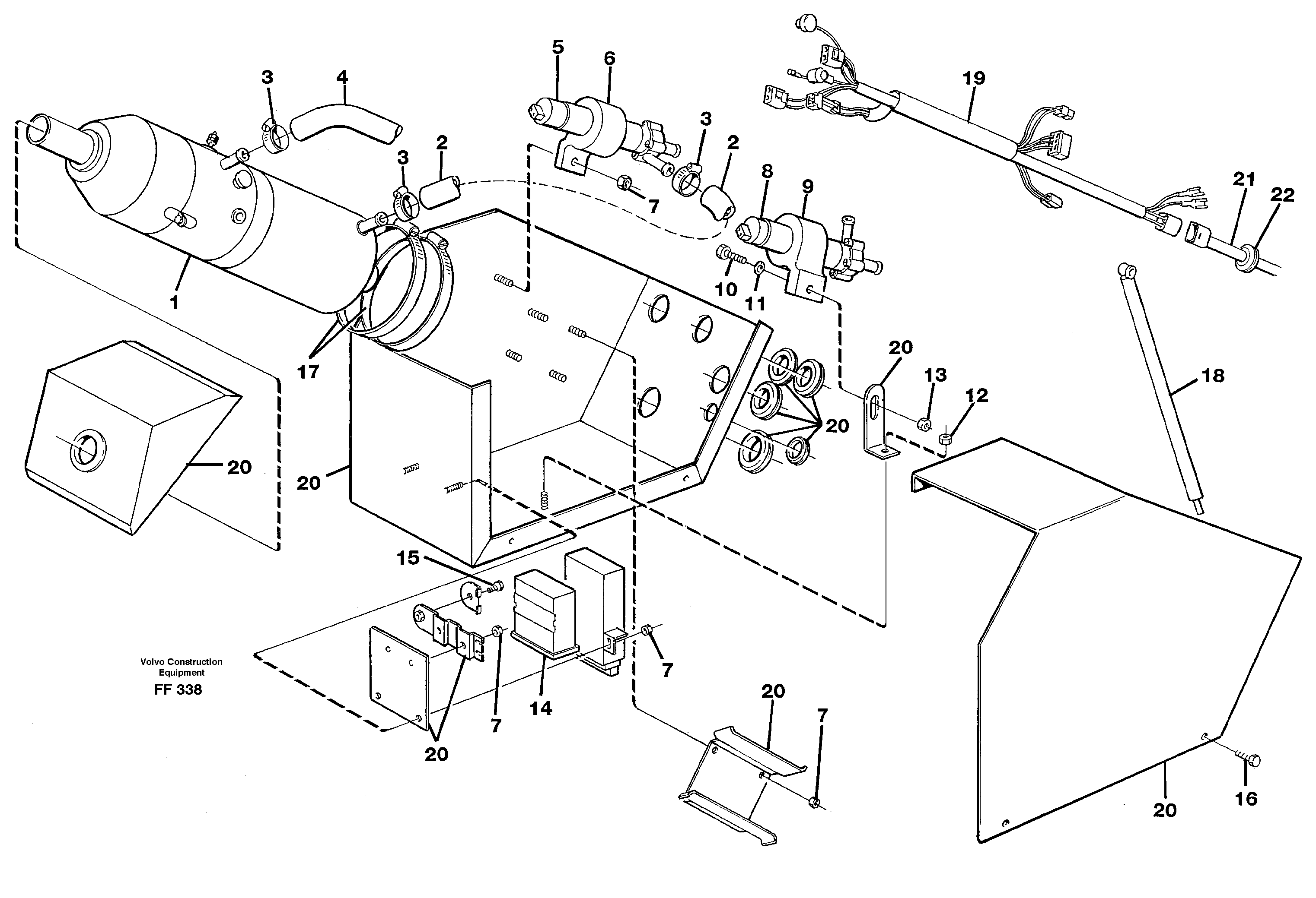 Схема запчастей Volvo EC130C - 89259 Diesel heater, with fitting parts EC130C ?KERMAN ?KERMAN EC130C SER NO - 220