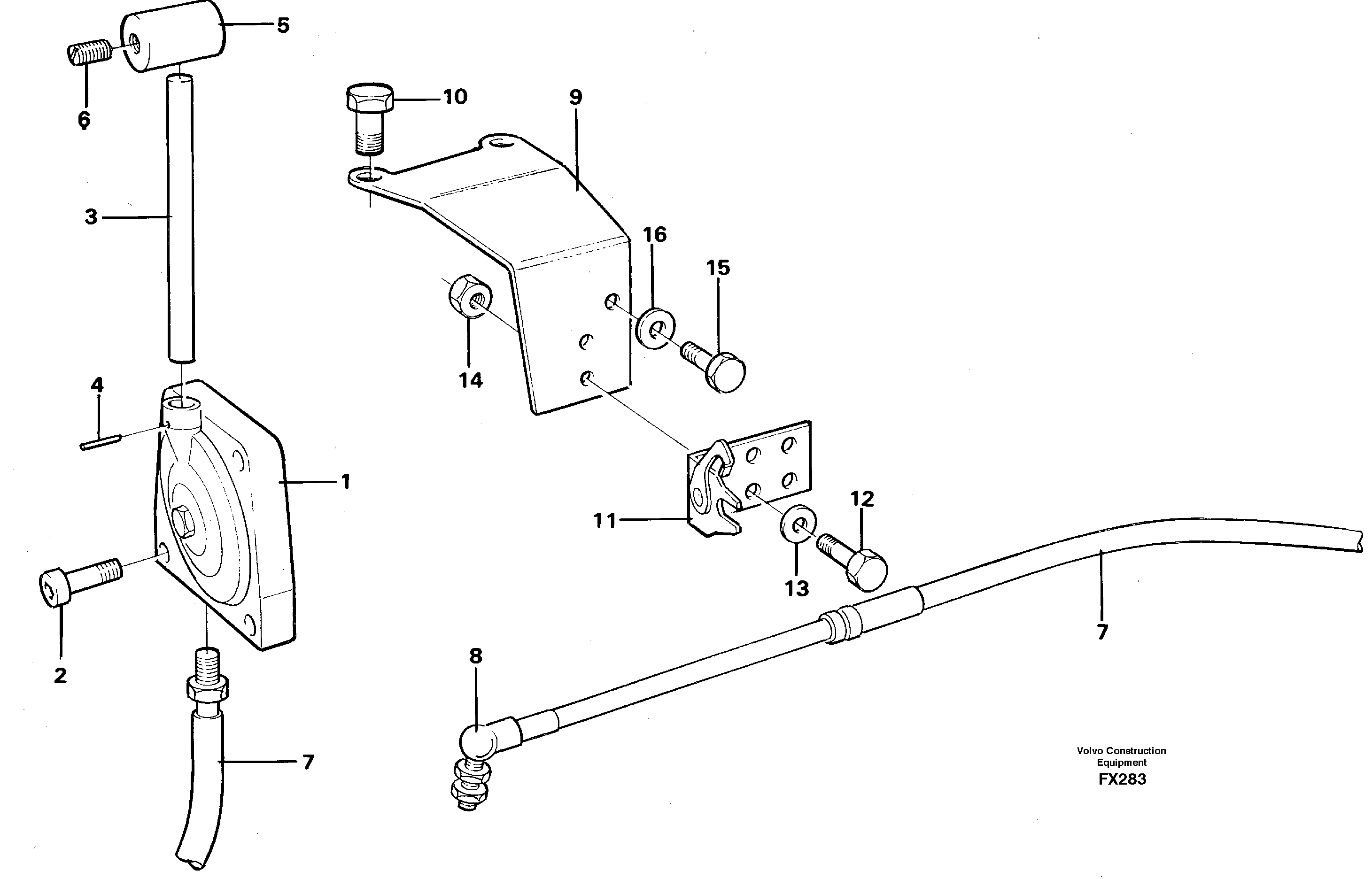 Схема запчастей Volvo EC130C - 12580 Throttle control EC130C SER NO 221-