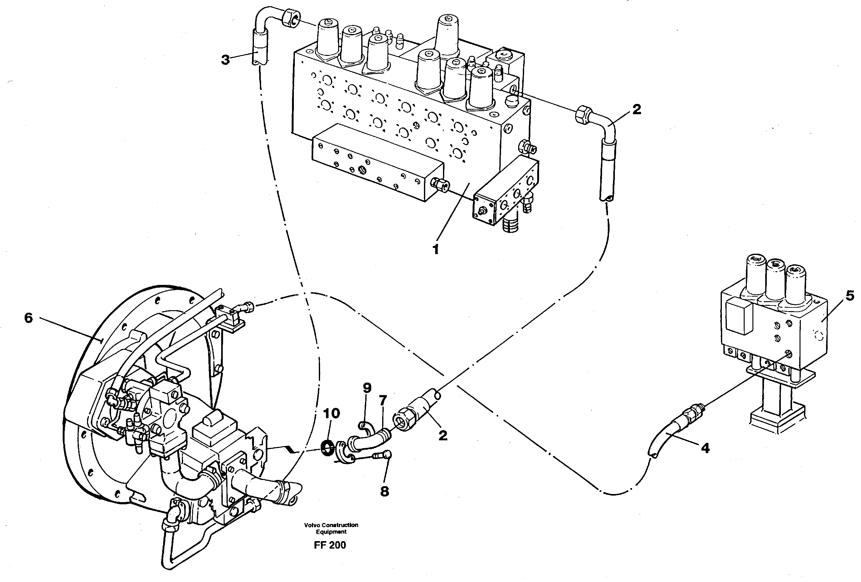 Схема запчастей Volvo EC130C - 81444 Hydraulic system, feed line EC130C ?KERMAN ?KERMAN EC130C SER NO - 220