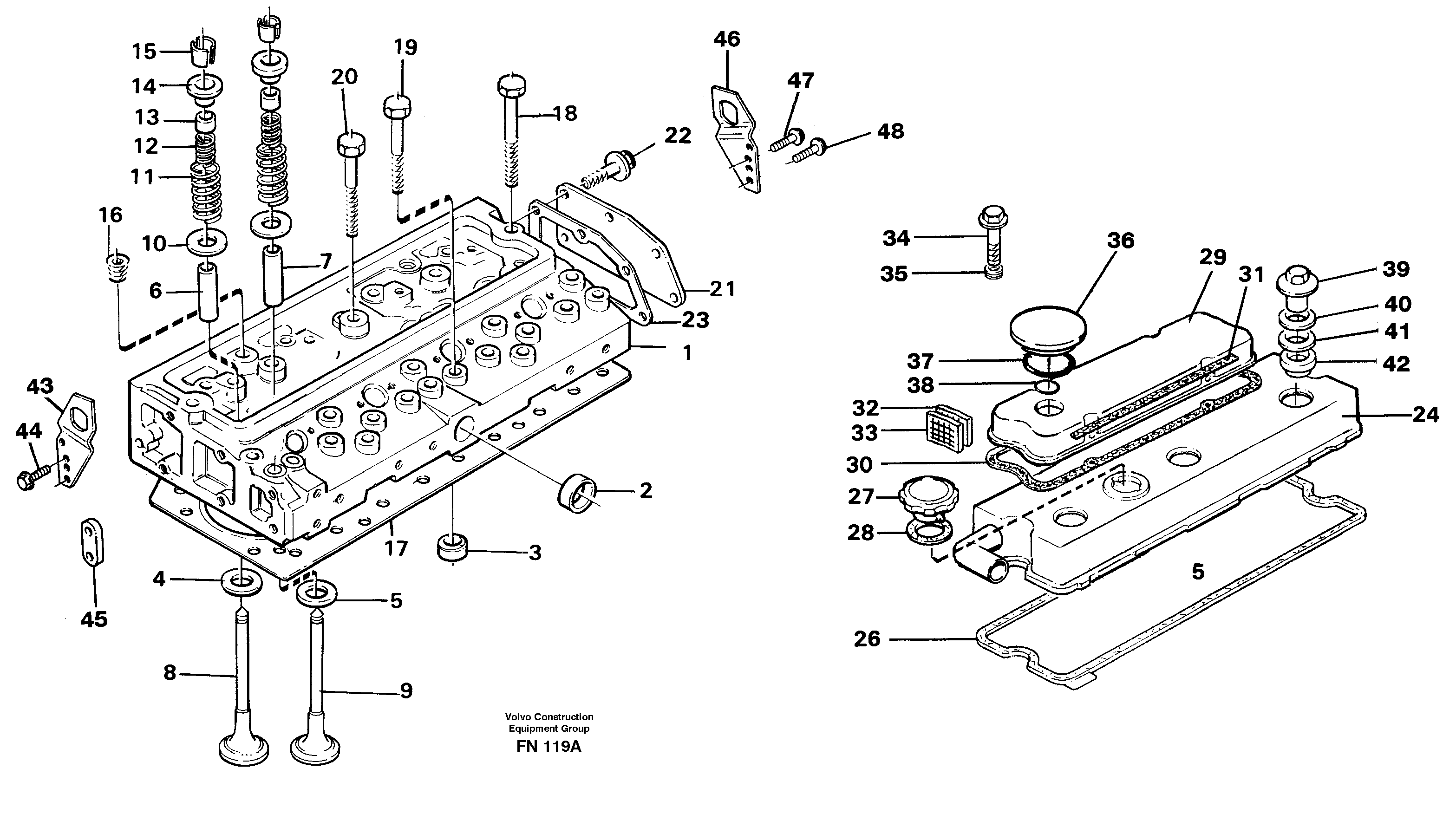 Схема запчастей Volvo EC150C - 6851 Головка блока цилиндров EC150C ?KERMAN ?KERMAN EC150C SER NO - 253