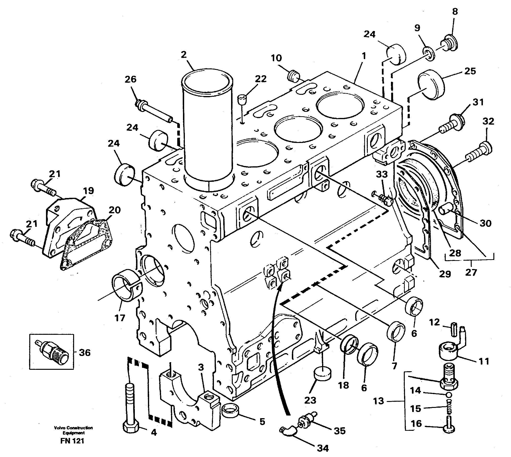 Схема запчастей Volvo EC150C - 6865 Блок цилиндров EC150C ?KERMAN ?KERMAN EC150C SER NO - 253