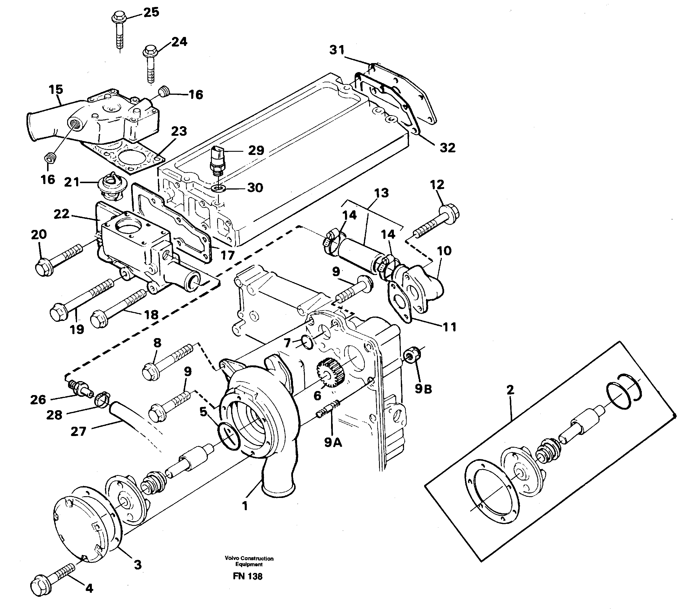 Схема запчастей Volvo EC150C - 88788 Водяной насос EC150C ?KERMAN ?KERMAN EC150C SER NO - 253