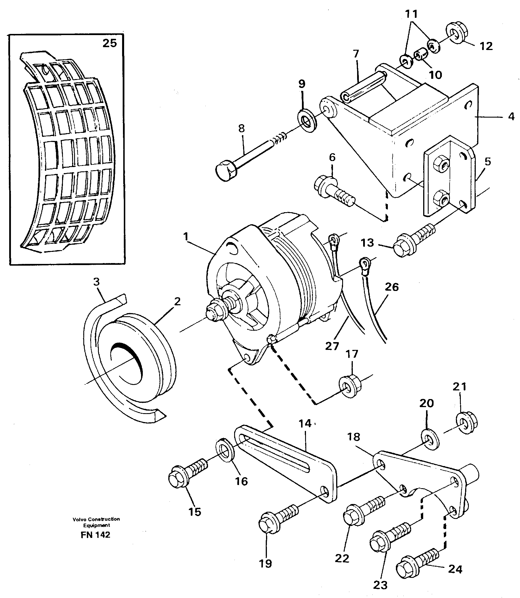 Схема запчастей Volvo EC150C - 105978 Alternator, assembly EC150C ?KERMAN ?KERMAN EC150C SER NO - 253