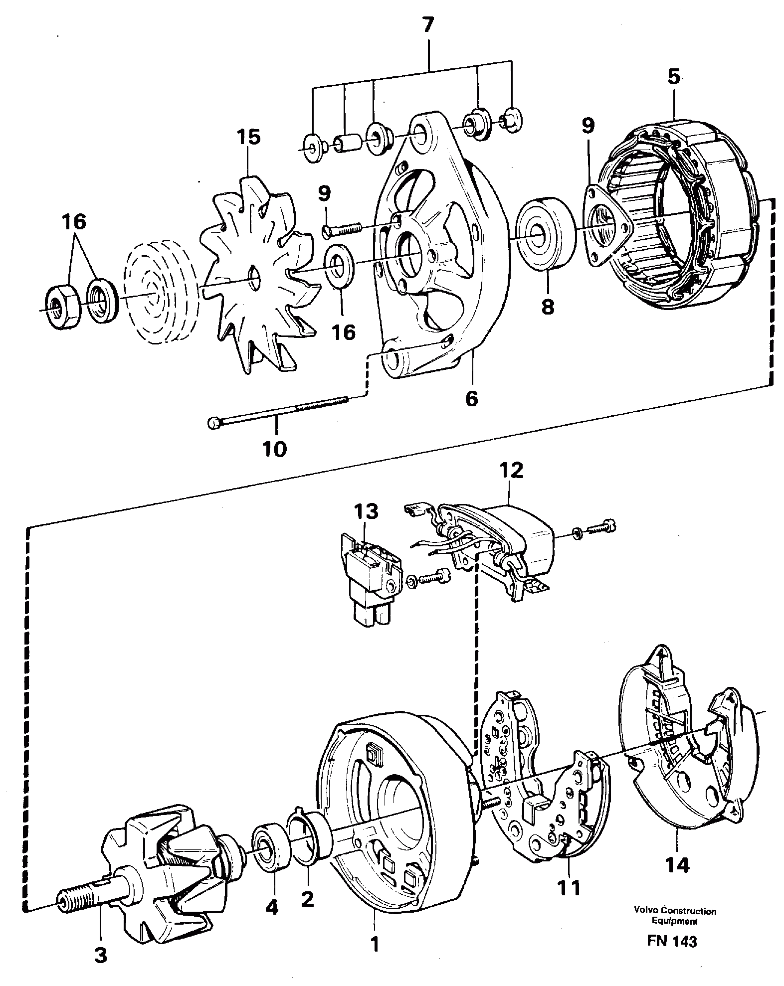 Схема запчастей Volvo EC150C - 26216 Alternator EC150C ?KERMAN ?KERMAN EC150C SER NO - 253