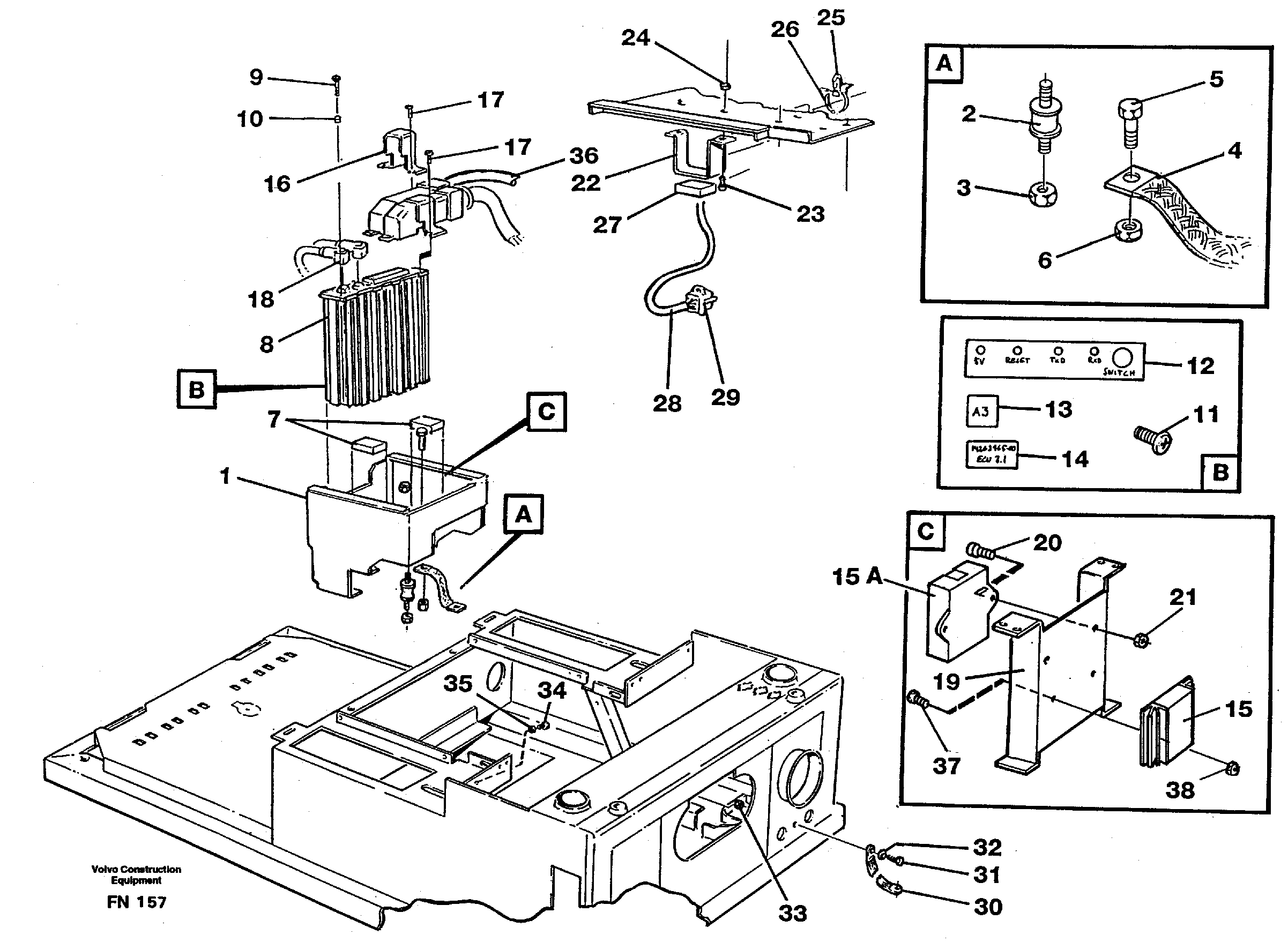 Схема запчастей Volvo EC150C - 7872 Electric installation in cab floor EC150C ?KERMAN ?KERMAN EC150C SER NO - 253