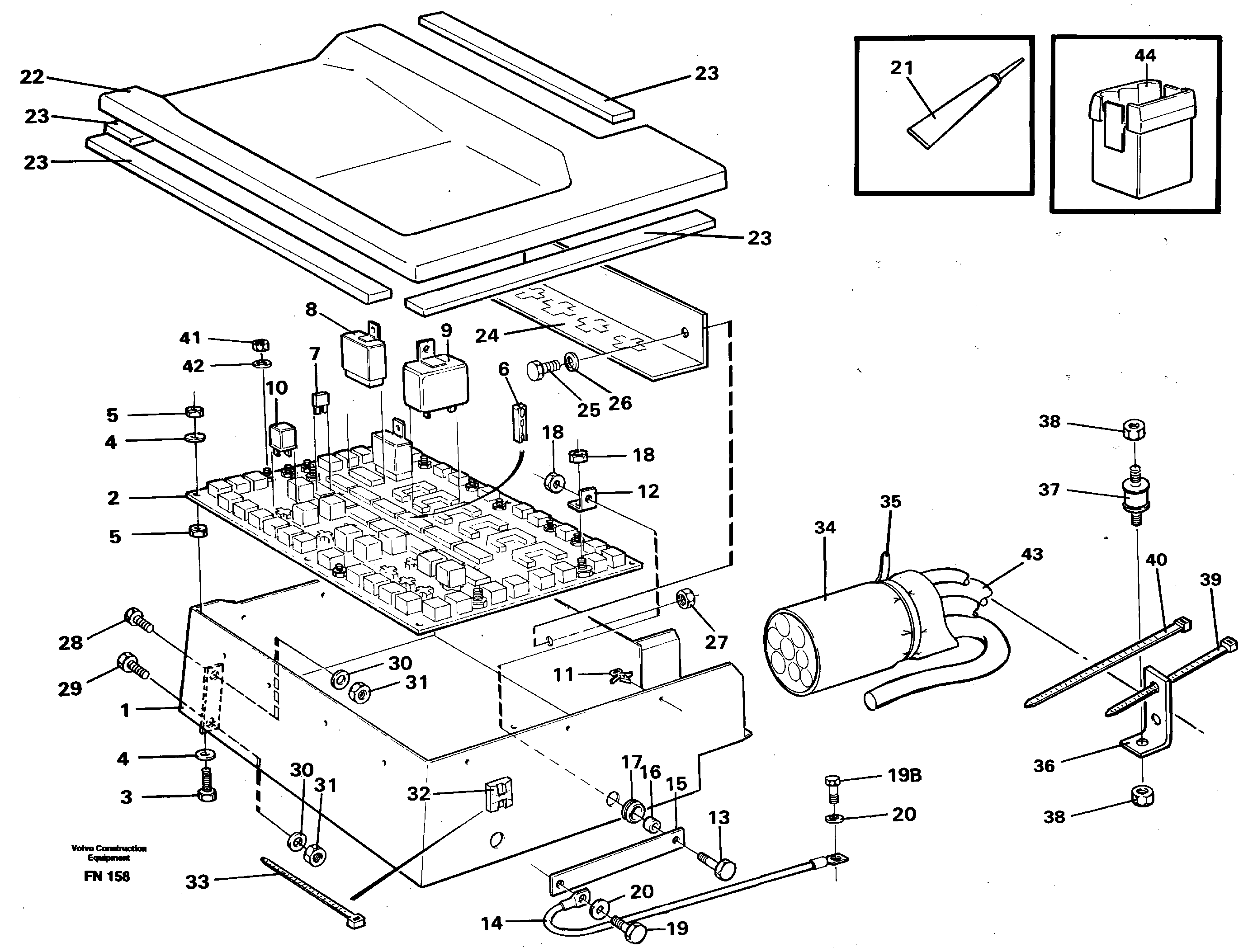 Схема запчастей Volvo EC150C - 9021 Electrical distribution box EC150C ?KERMAN ?KERMAN EC150C SER NO - 253