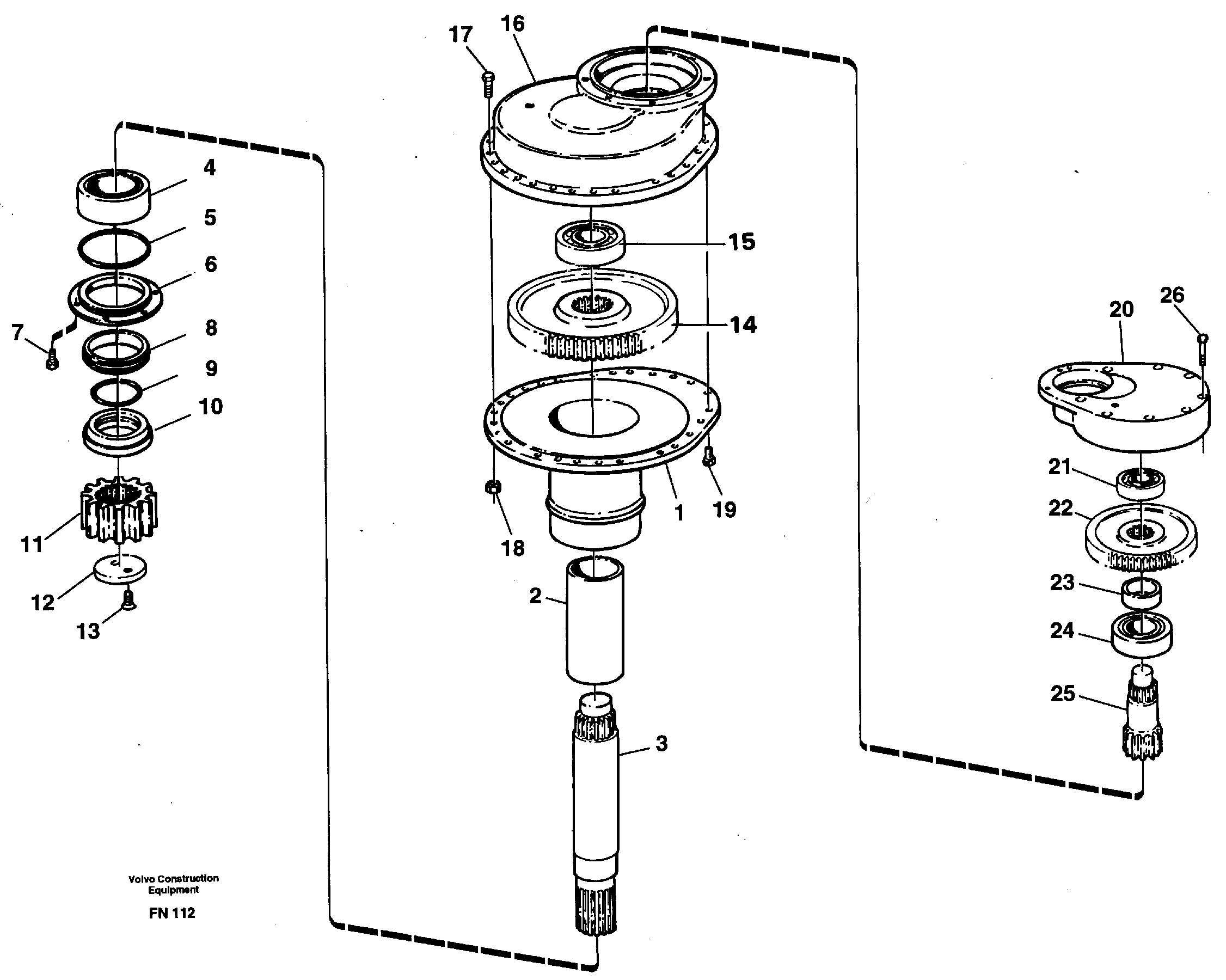 Схема запчастей Volvo EC150C - 10446 Swing gearbox EC150C ?KERMAN ?KERMAN EC150C SER NO - 253