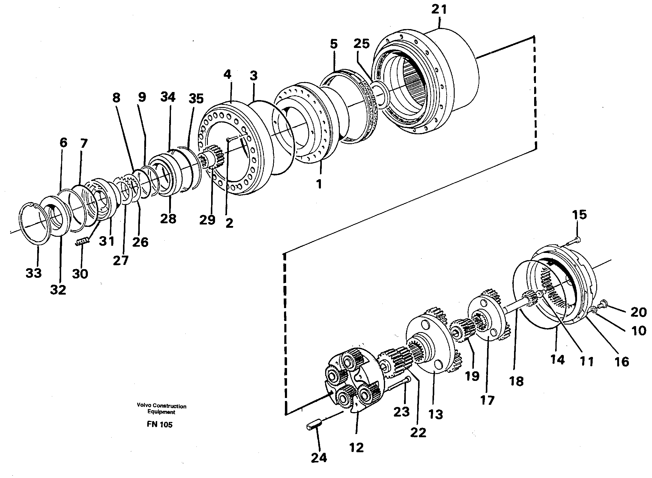 Схема запчастей Volvo EC150C - 34038 Planetary drive EC150C ?KERMAN ?KERMAN EC150C SER NO - 253