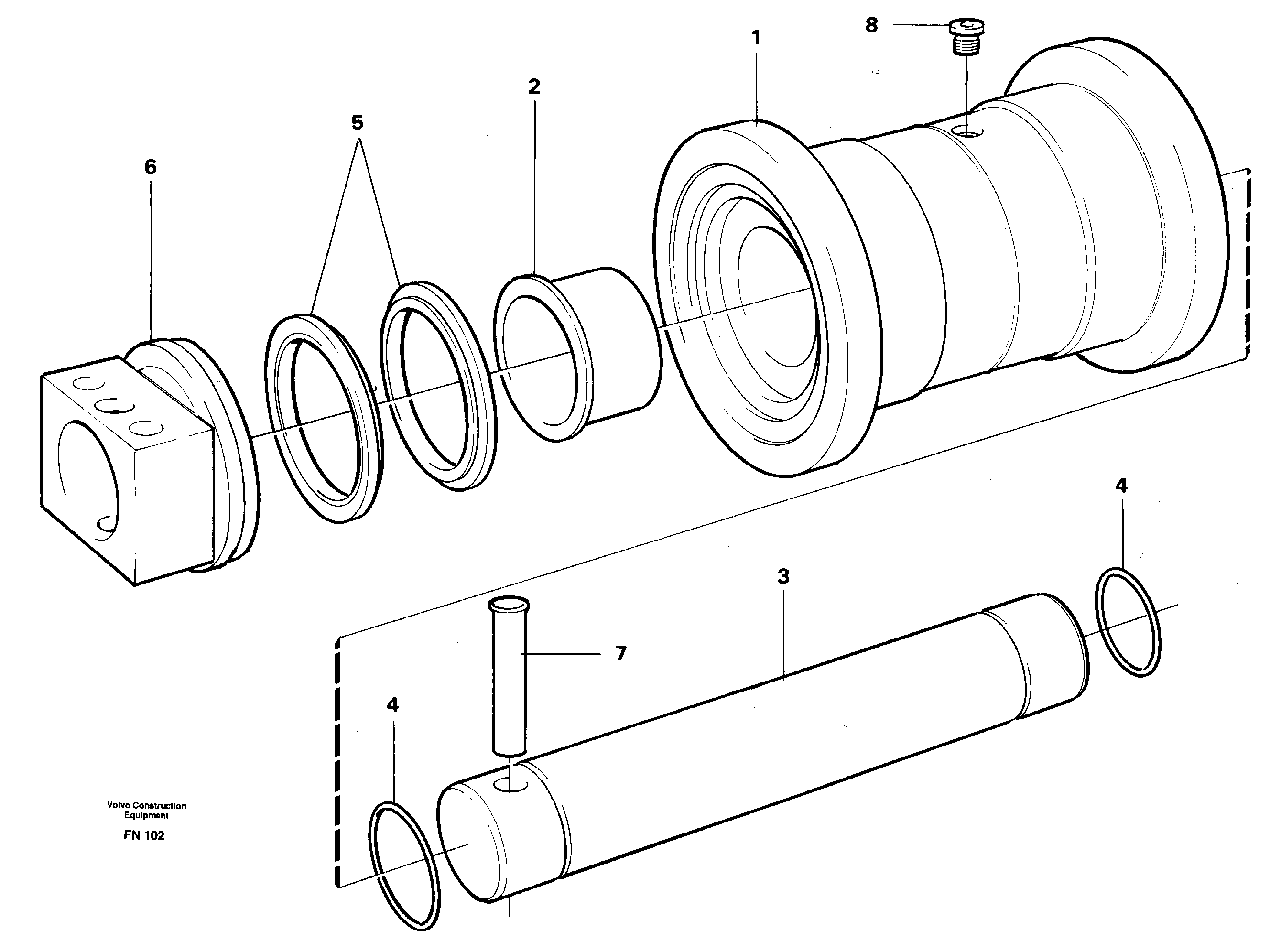 Схема запчастей Volvo EC150C - 8659 Bottom roller EC150C ?KERMAN ?KERMAN EC150C SER NO - 253