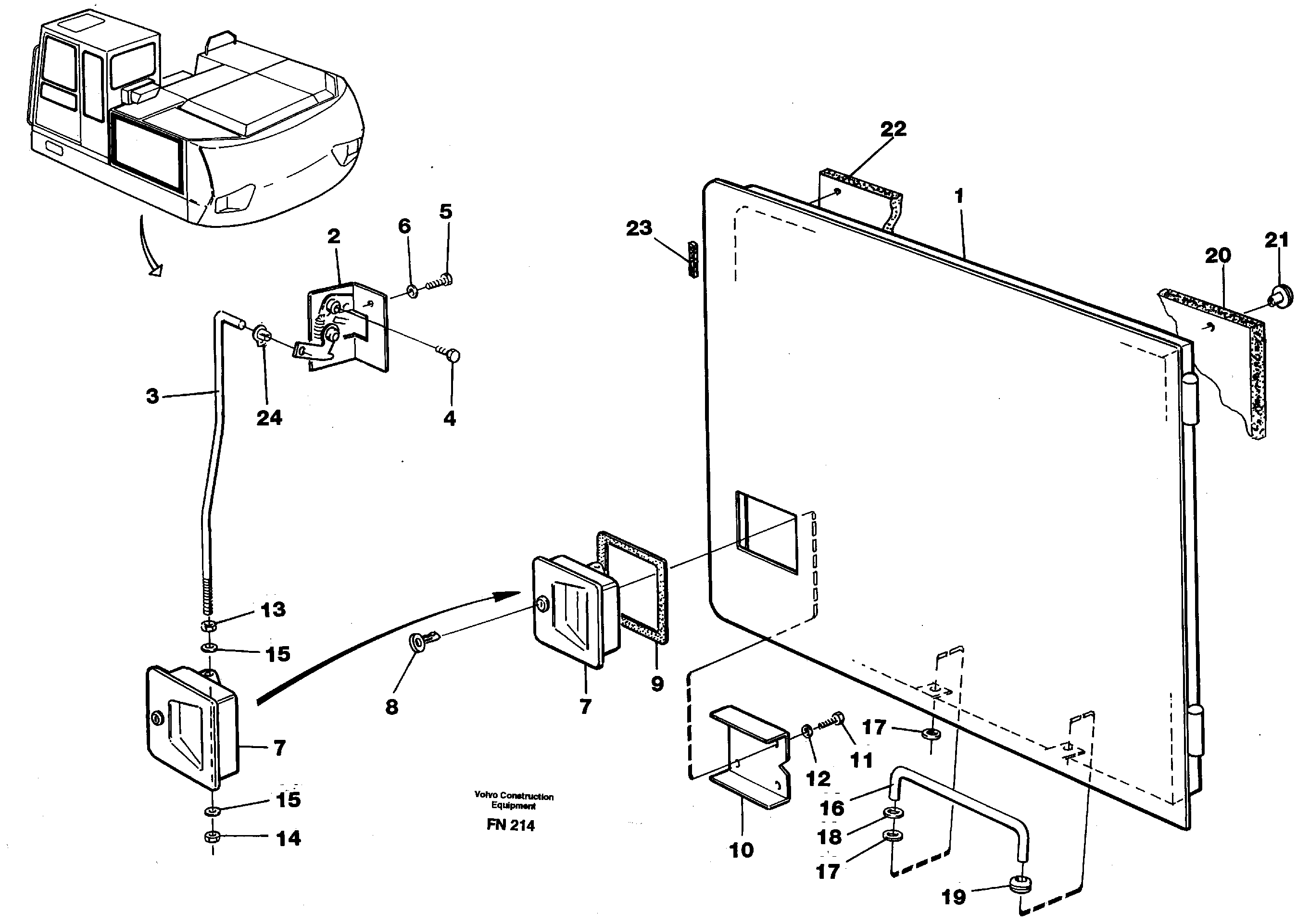 Схема запчастей Volvo EC150C - 8662 Door, radiator EC150C ?KERMAN ?KERMAN EC150C SER NO - 253