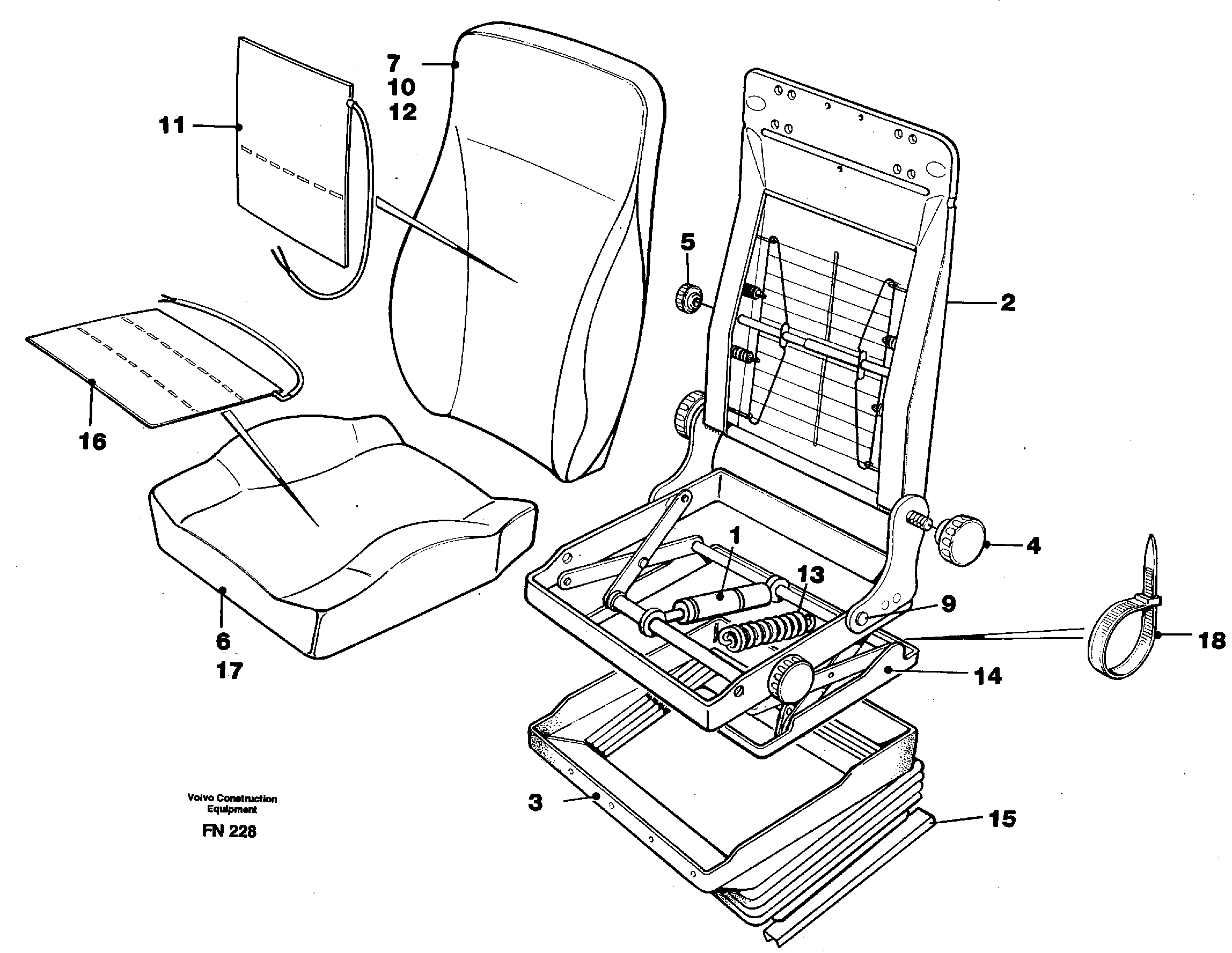 Схема запчастей Volvo EC150C - 34636 Operators seat Be-ge EC150C ?KERMAN ?KERMAN EC150C SER NO - 253