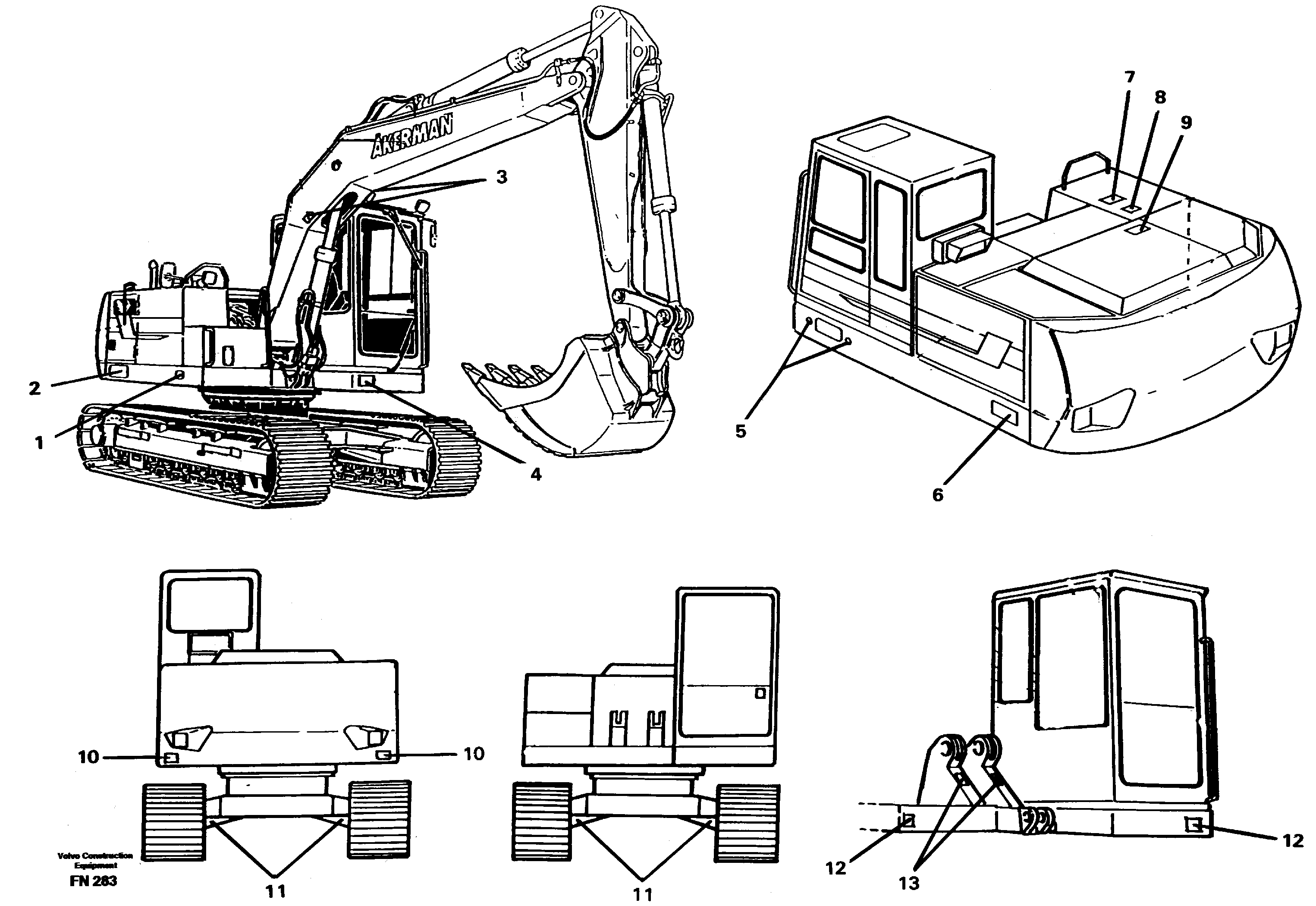 Схема запчастей Volvo EC150C - 34110 Sign plates and transfer,outer location EC150C ?KERMAN ?KERMAN EC150C SER NO - 253