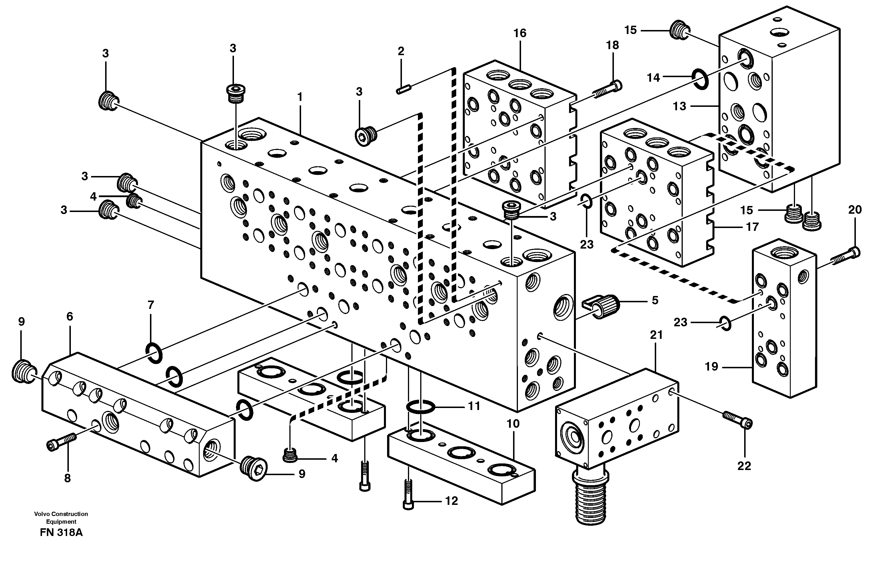 Схема запчастей Volvo EC150C - 66705 Main valve assembly, assembly block EC150C ?KERMAN ?KERMAN EC150C SER NO - 253