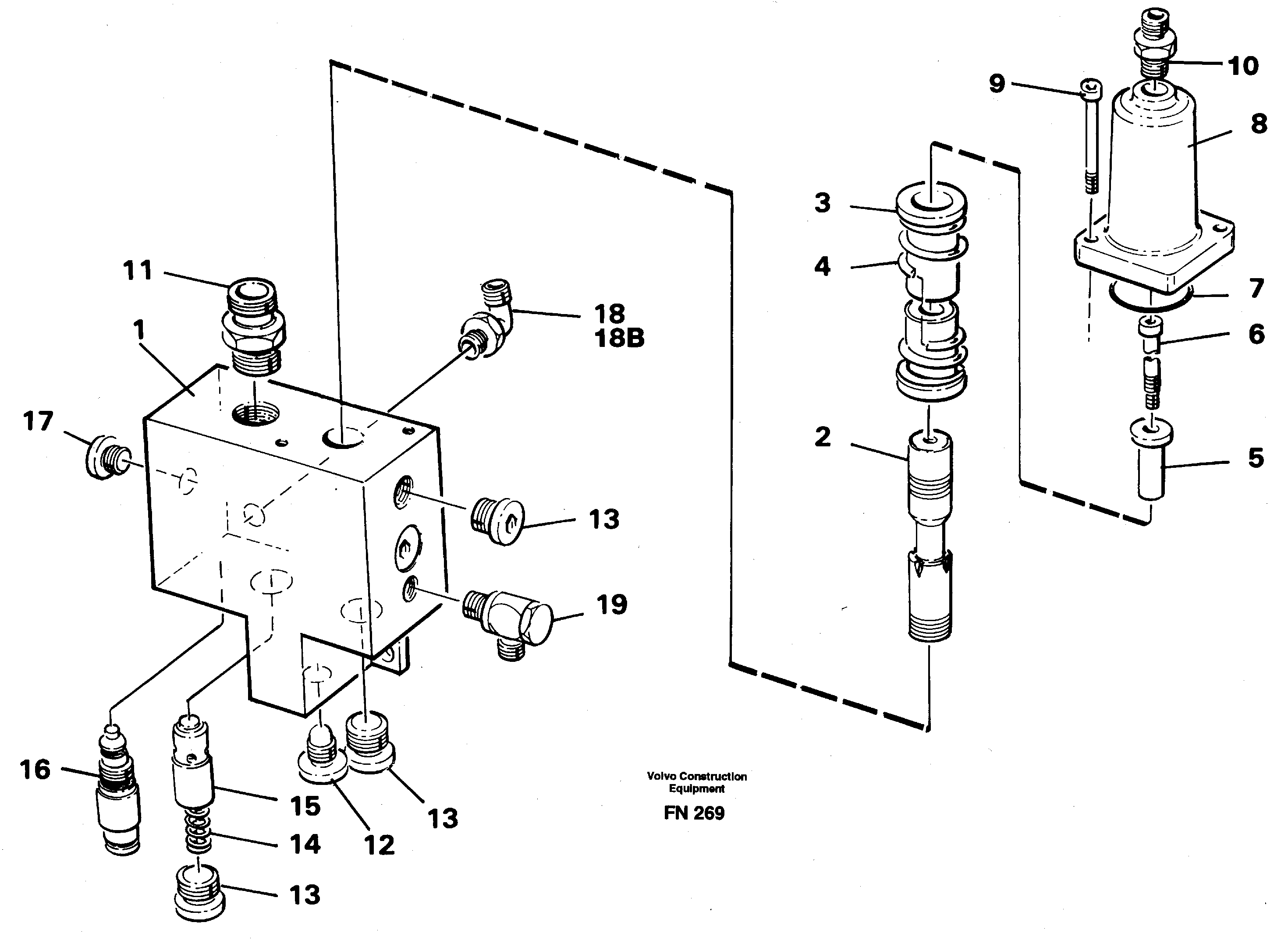 Схема запчастей Volvo EC150C - 8577 Hose rupture valve, knuckle cylinder EC150C ?KERMAN ?KERMAN EC150C SER NO - 253