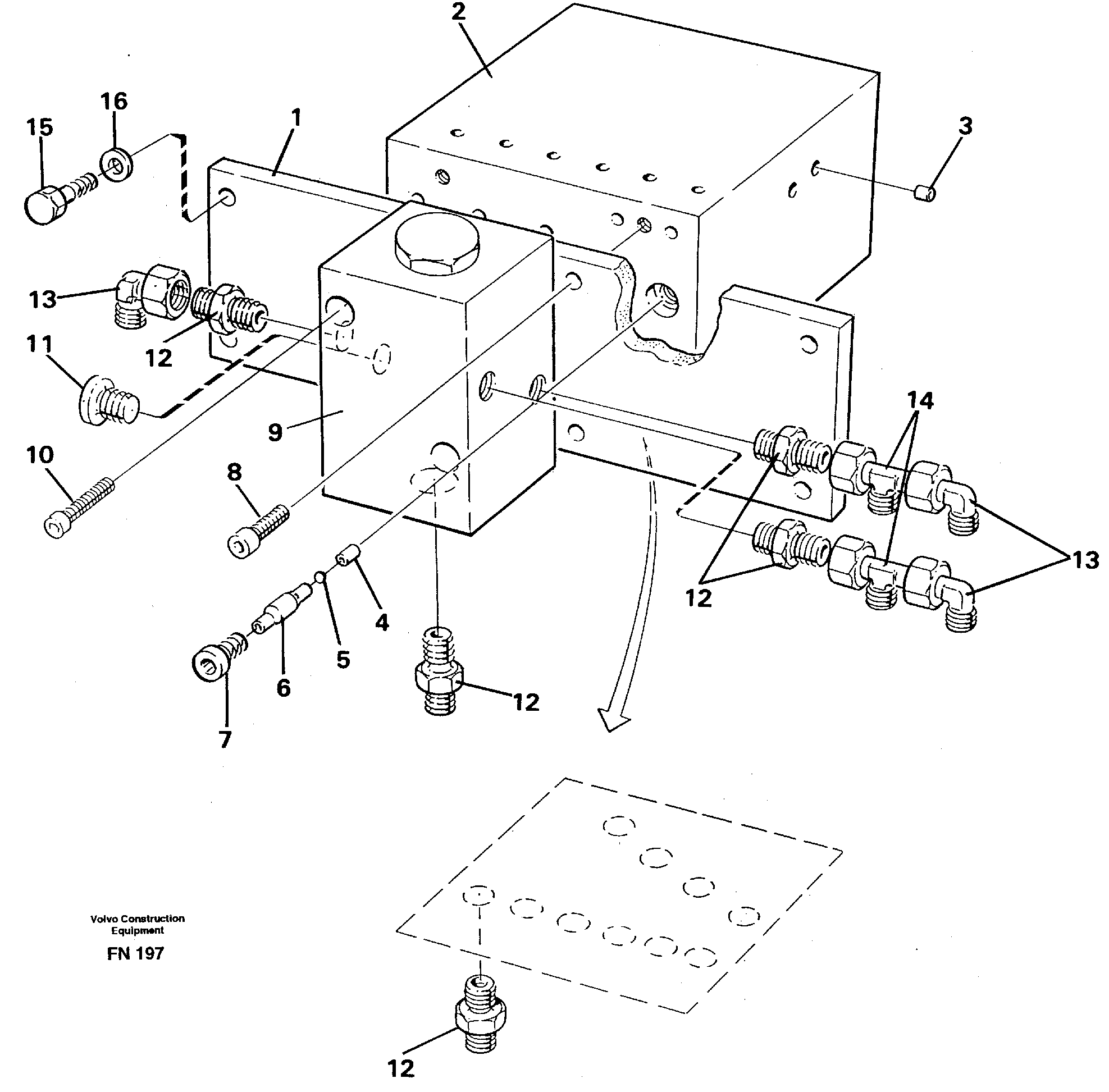 Схема запчастей Volvo EC150C - 7944 Travel valve bloc EC150C ?KERMAN ?KERMAN EC150C SER NO - 253