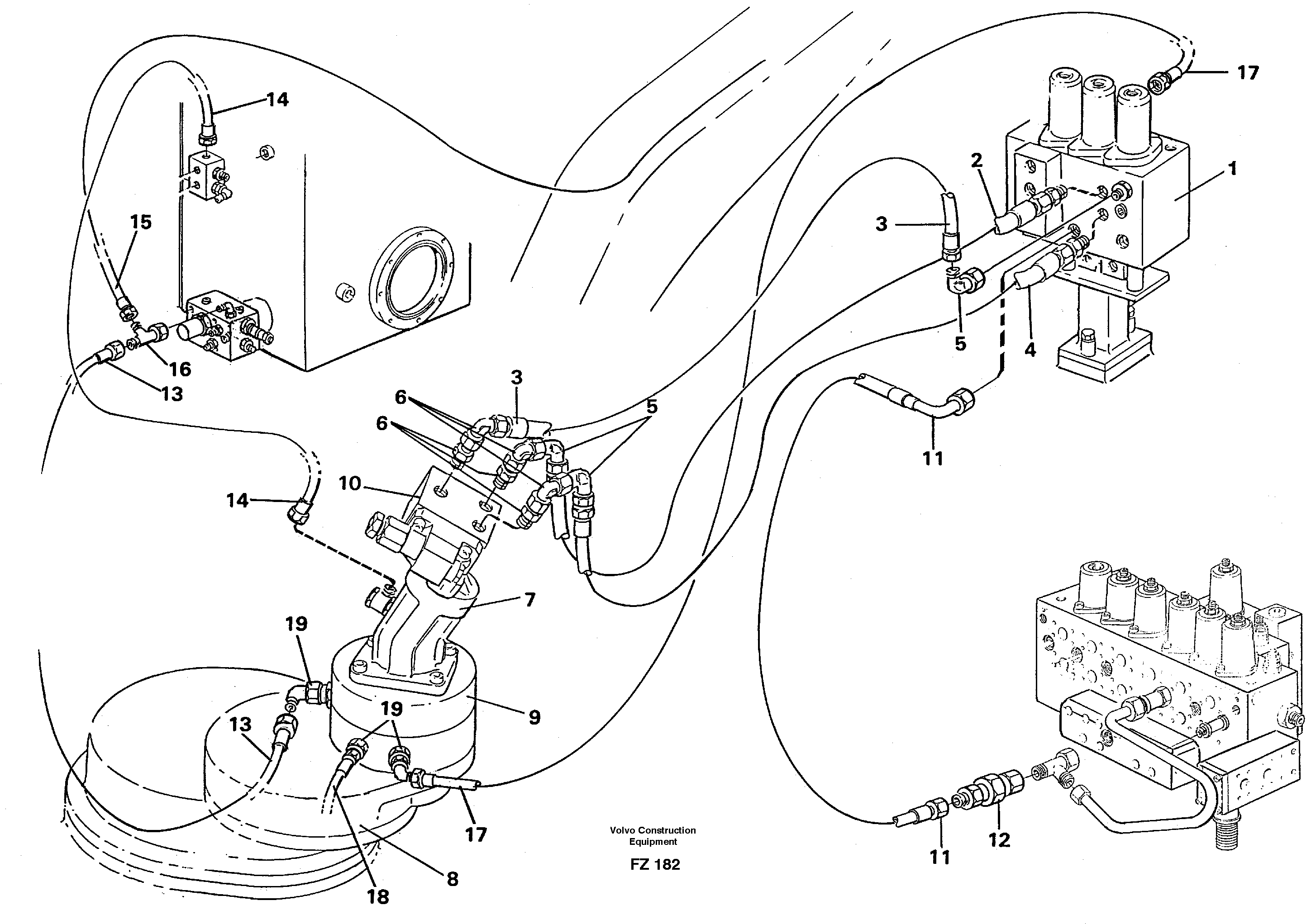 Схема запчастей Volvo EC150C - 43217 Boom swing system EC150C SER NO 254-