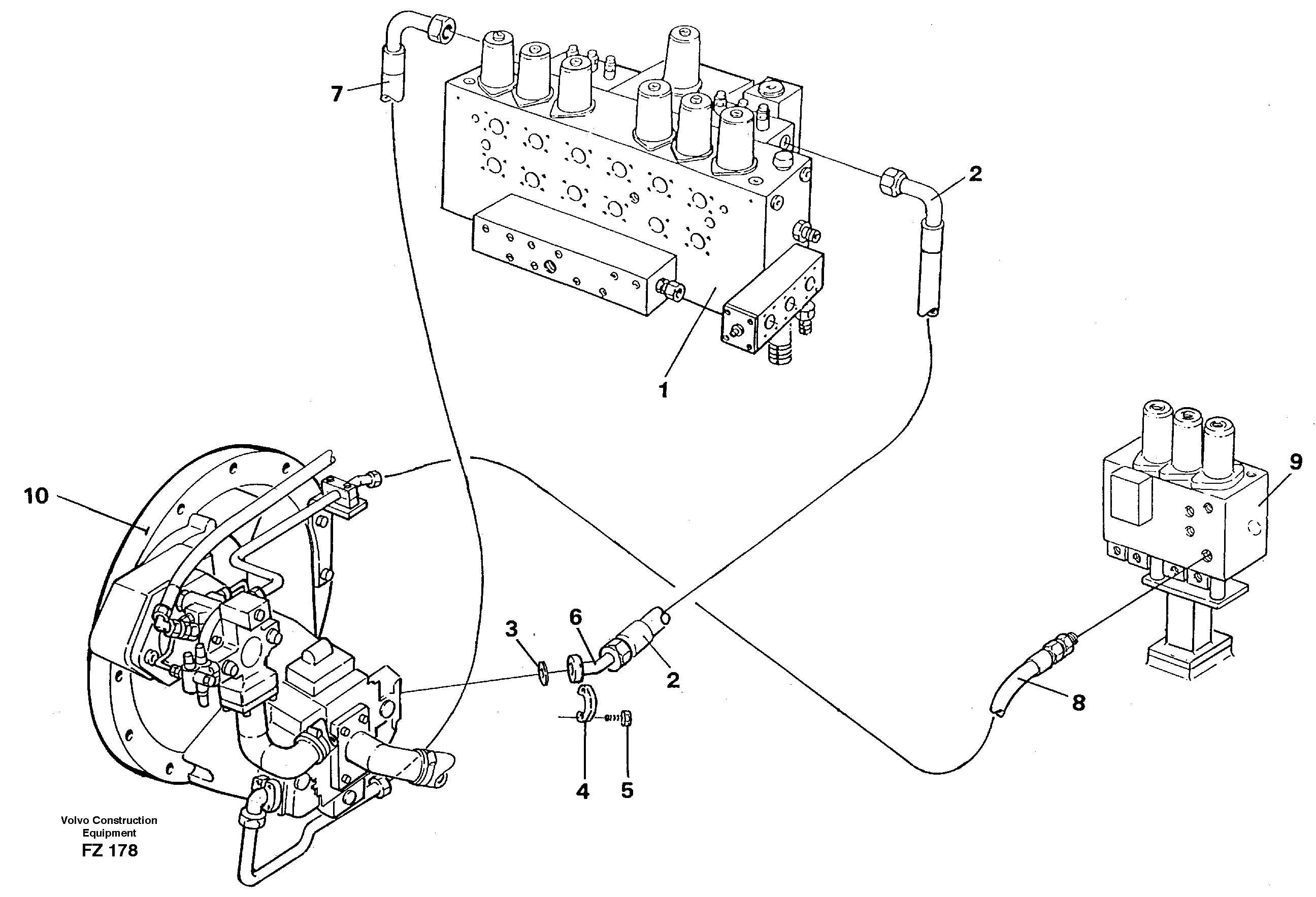 Схема запчастей Volvo EC150C - 91452 Hydraulic system, feed line EC150C SER NO 254-