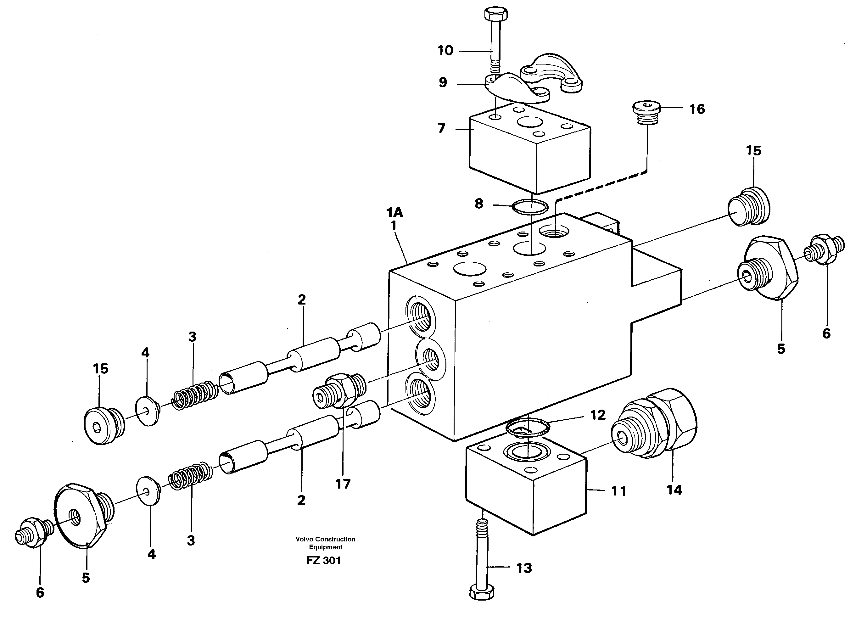 Схема запчастей Volvo EC150C - 45219 Operating valve, hammer/shears EC150C SER NO 254-