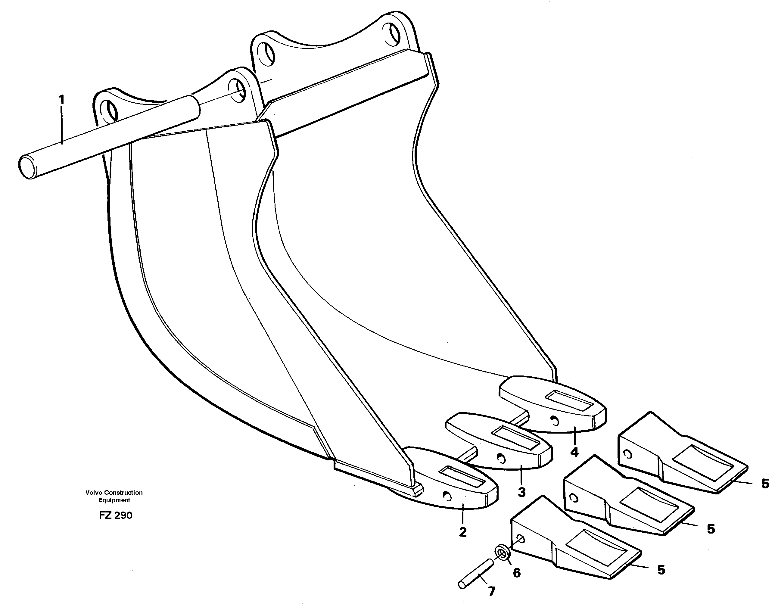 Схема запчастей Volvo EC150C - 15509 Cable bucket EC150C SER NO 254-