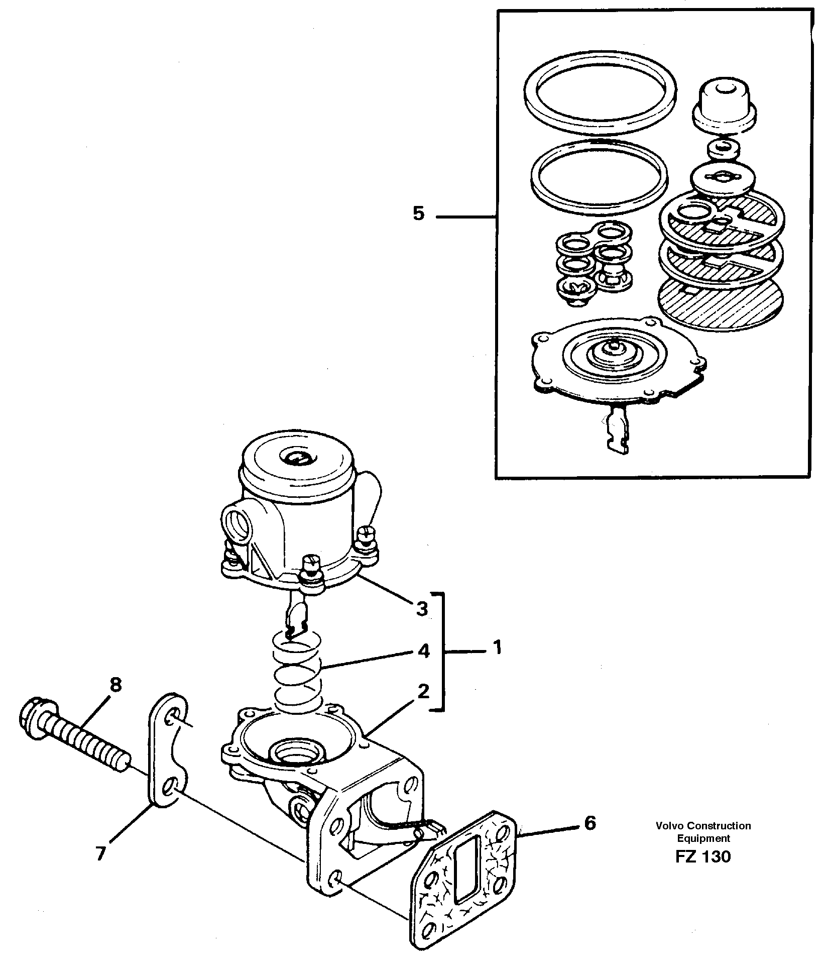 Схема запчастей Volvo EC150C - 30217 Fuel pump EC150C SER NO 254-