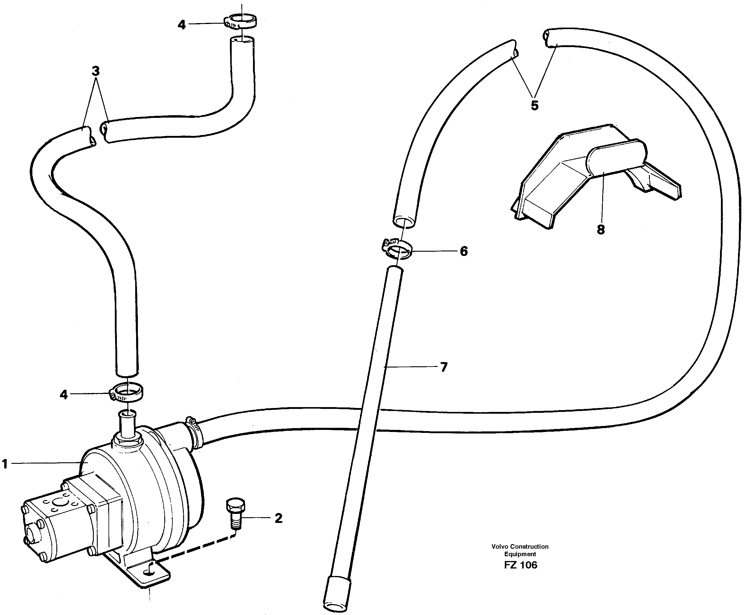 Схема запчастей Volvo EC150C - 68118 Fuelfilling pump with hoses EC150C SER NO 254-