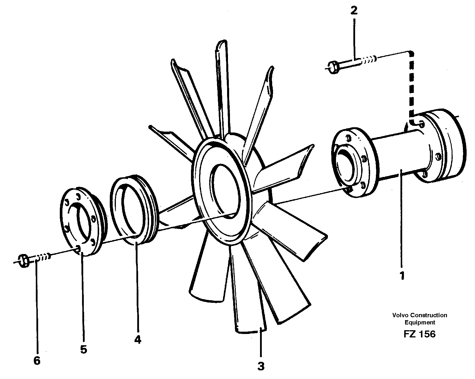 Схема запчастей Volvo EC150C - 18865 Fan EC150C SER NO 254-