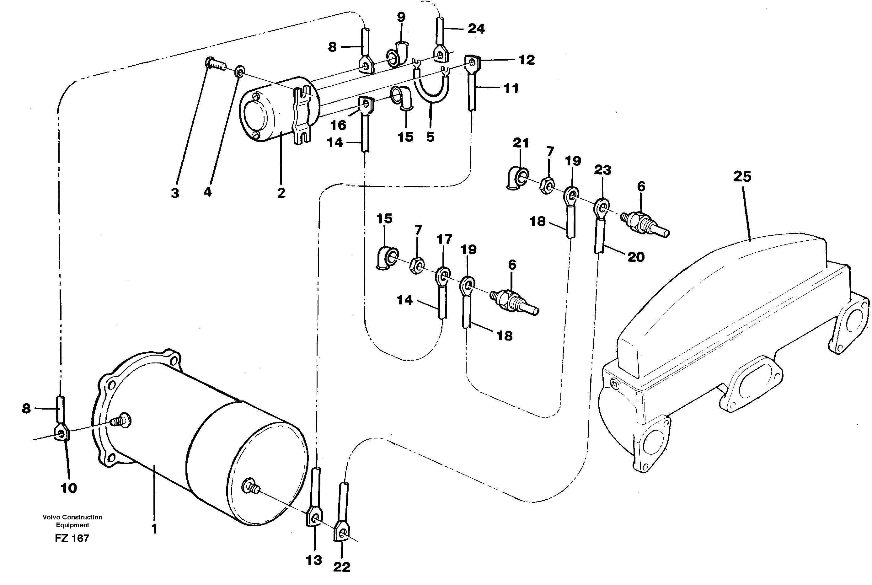 Схема запчастей Volvo EC150C - 30227 Starter element, assembly EC150C SER NO 254-