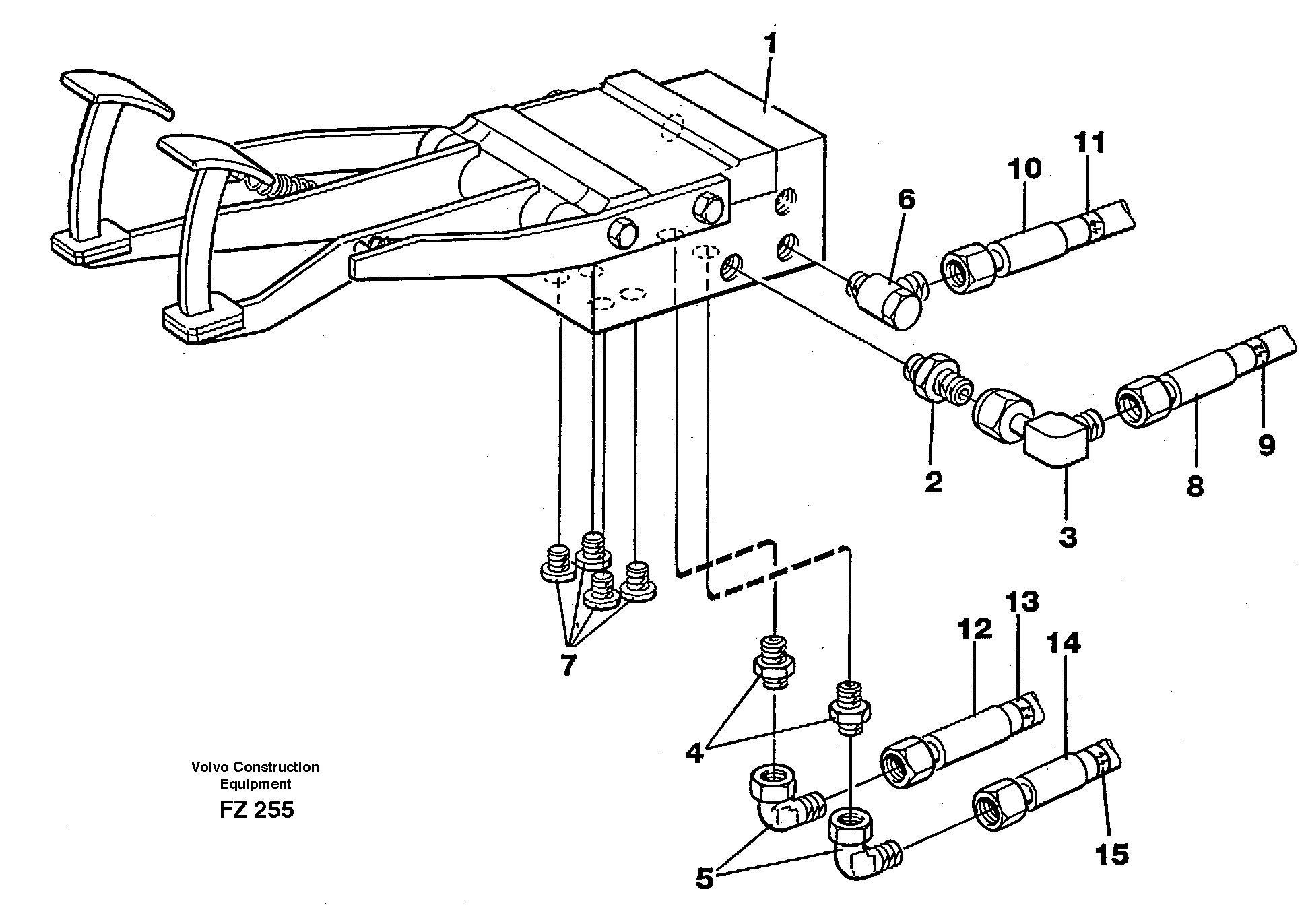 Схема запчастей Volvo EC150C - 42202 Pedal valve with connections EC150C SER NO 254-