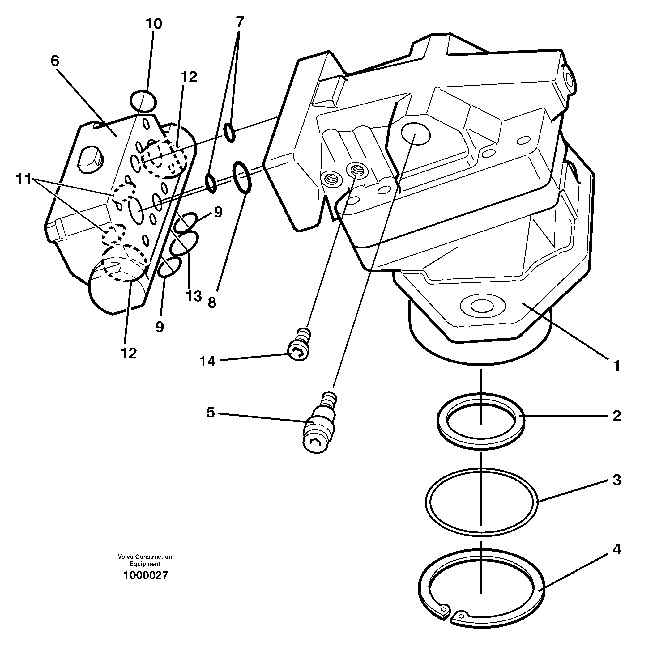 Схема запчастей Volvo EC150C - 66209 Hydraulic motor, travel EC150C SER NO 254-