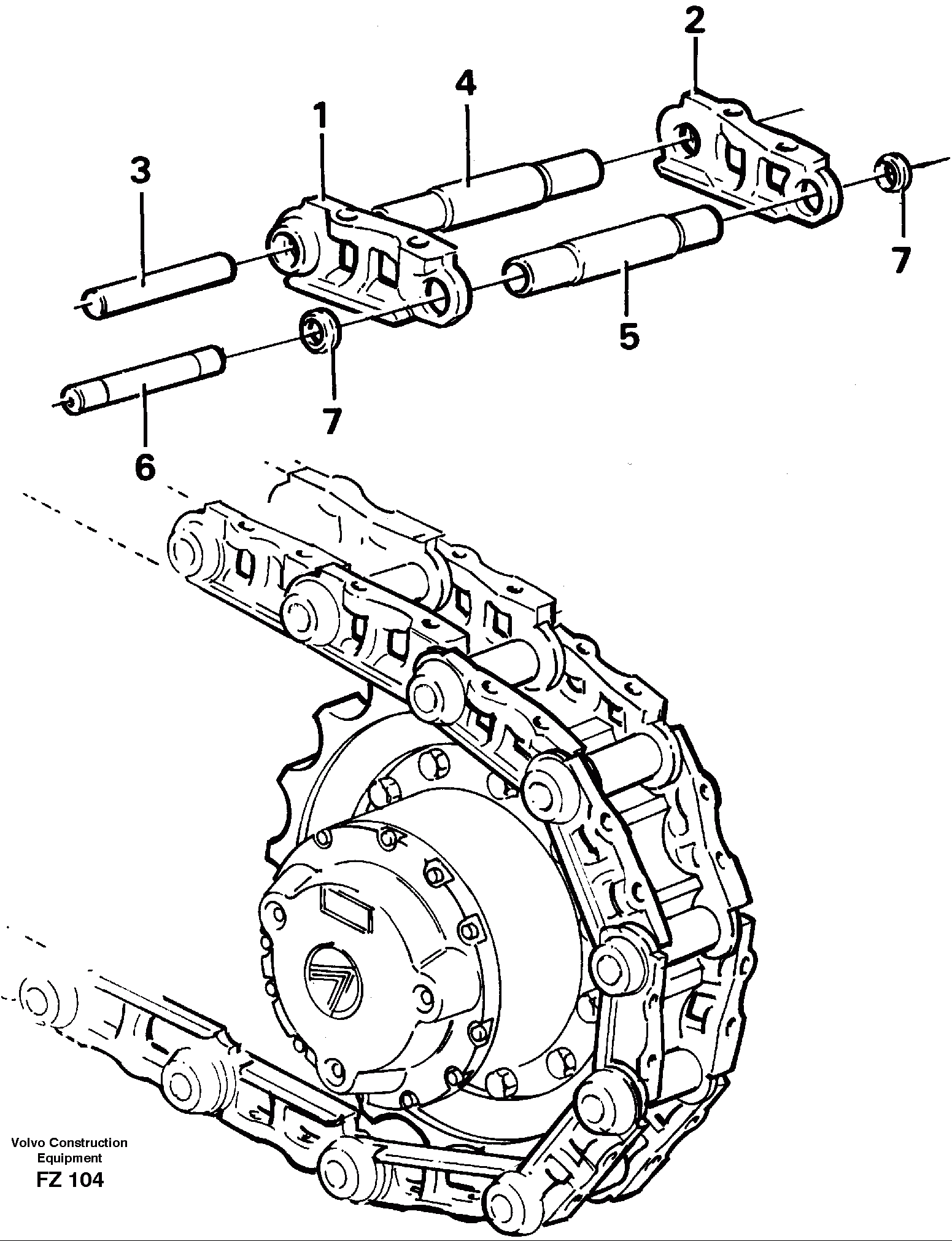 Схема запчастей Volvo EC150C - 34042 Гусеничная цепь EC150C SER NO 254-